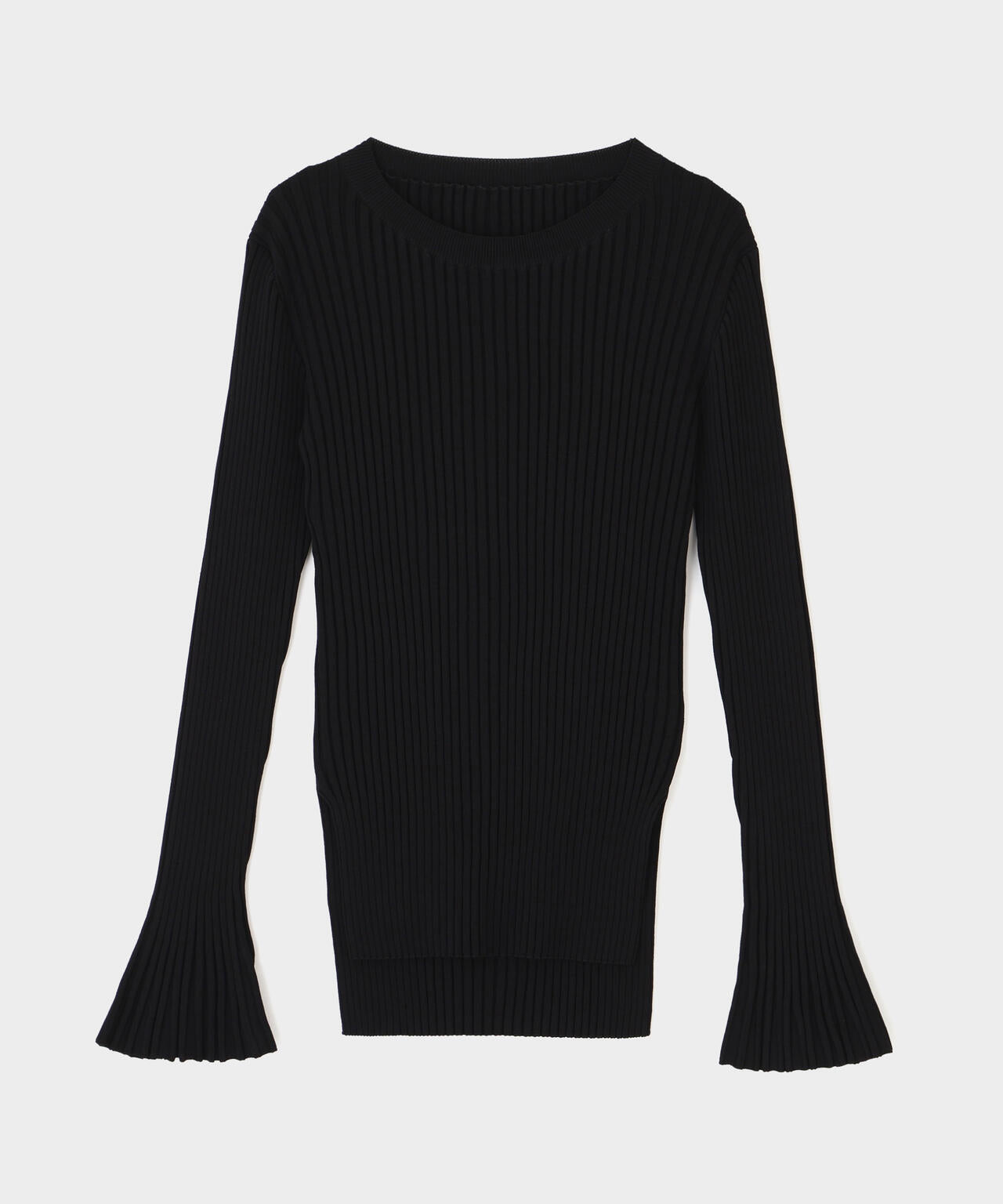 ワイドリブロングスリーブニット