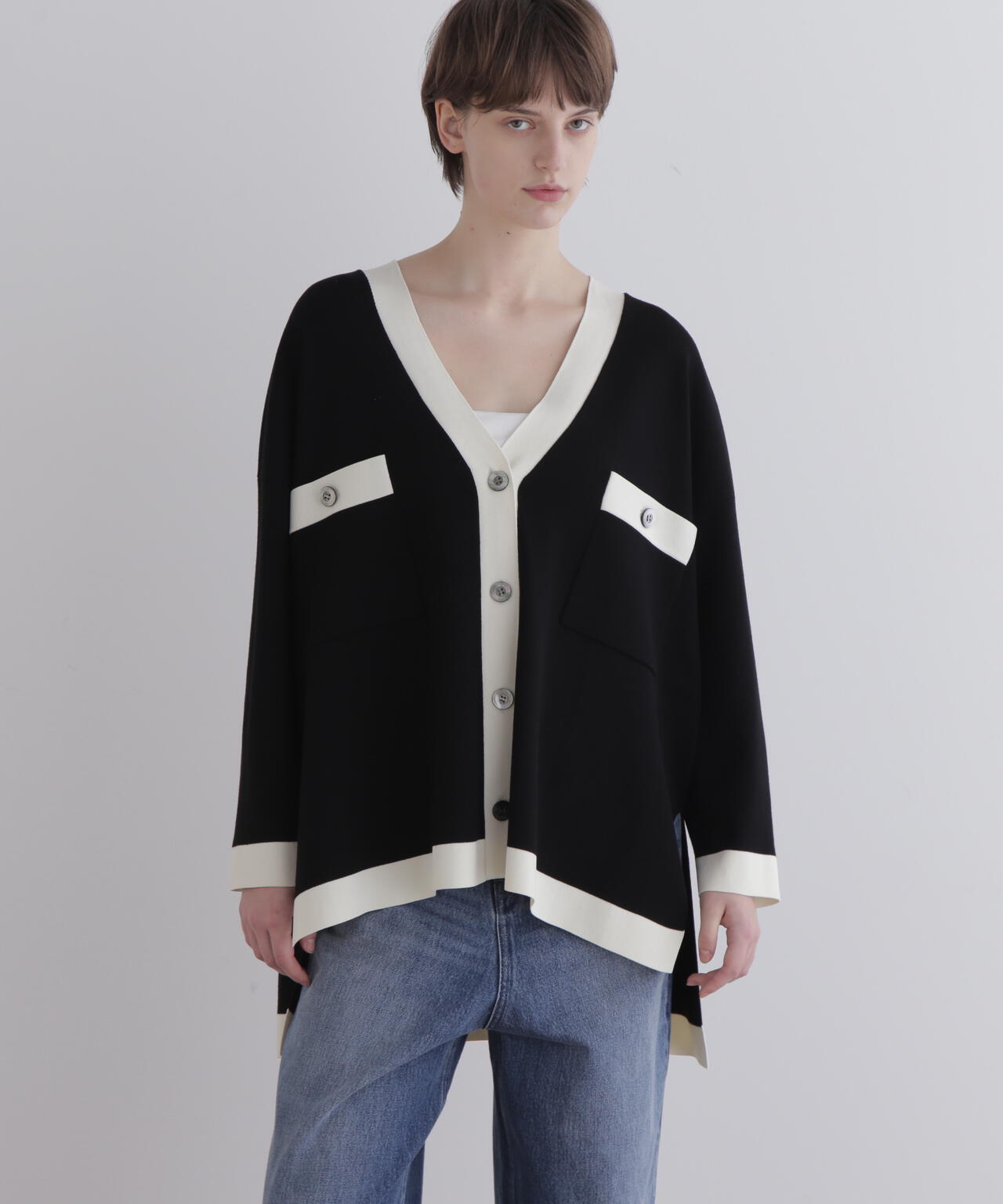 オーバーサイズニットジャケット