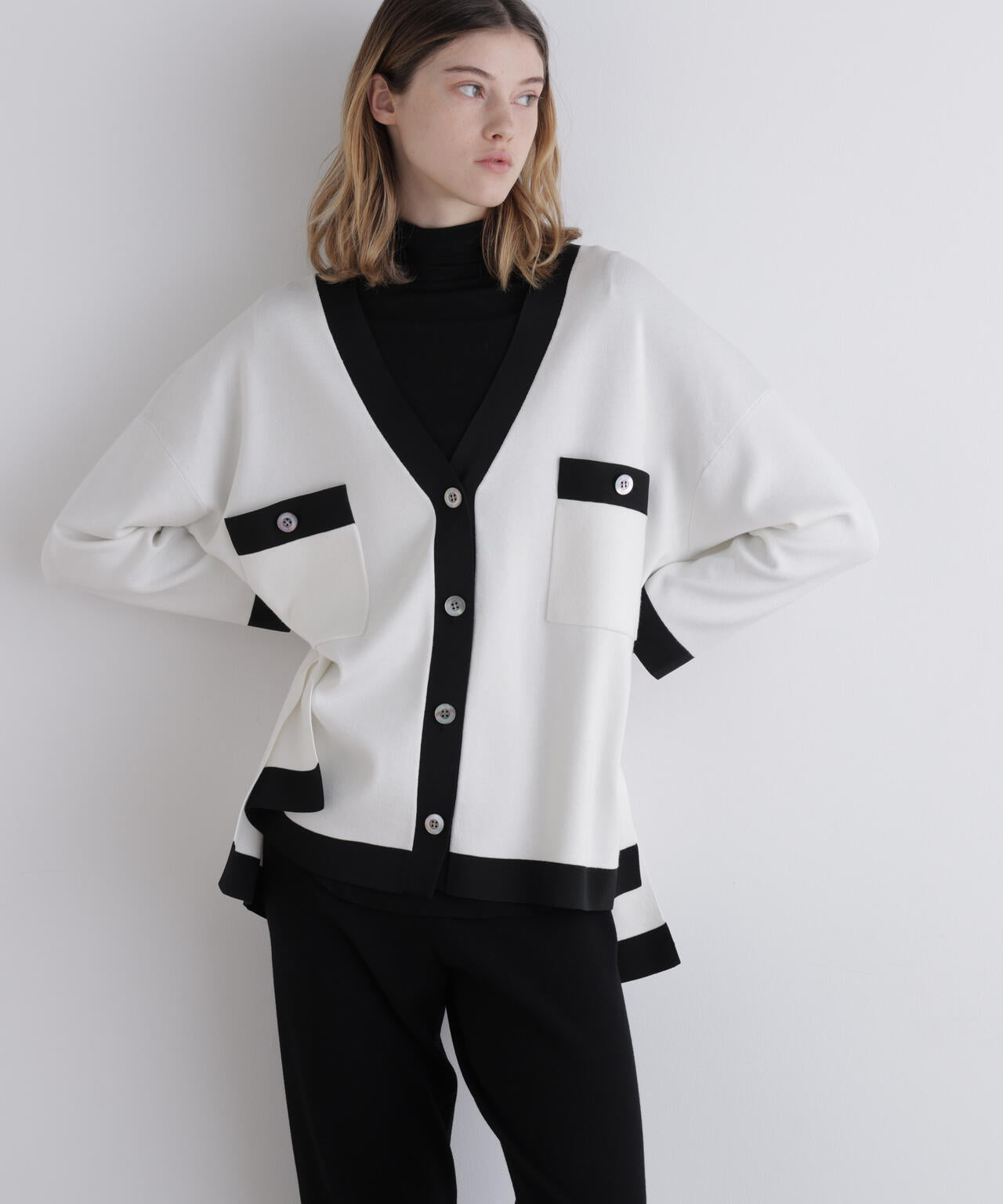 美品★ルネ　ニットジャケット　パール　34サイズ 美品☆ルネ ニットジャケット パール 34サイズ