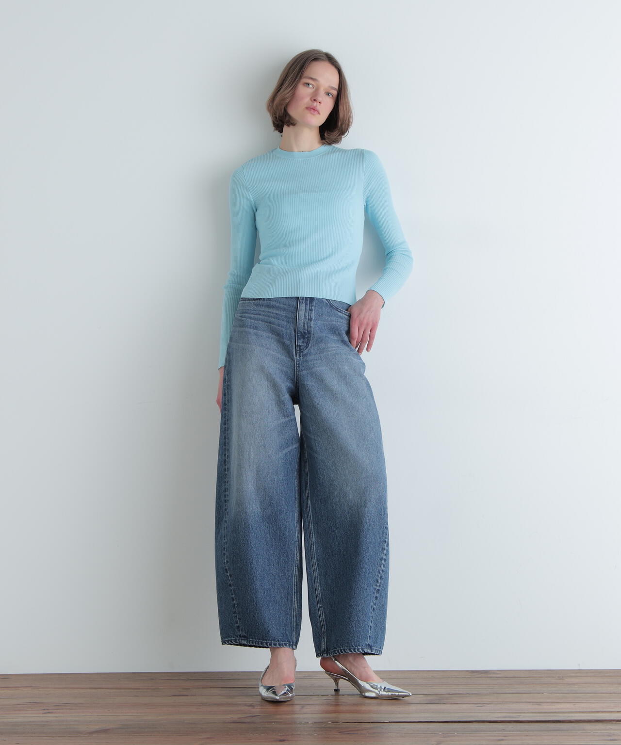 長袖シアーニット