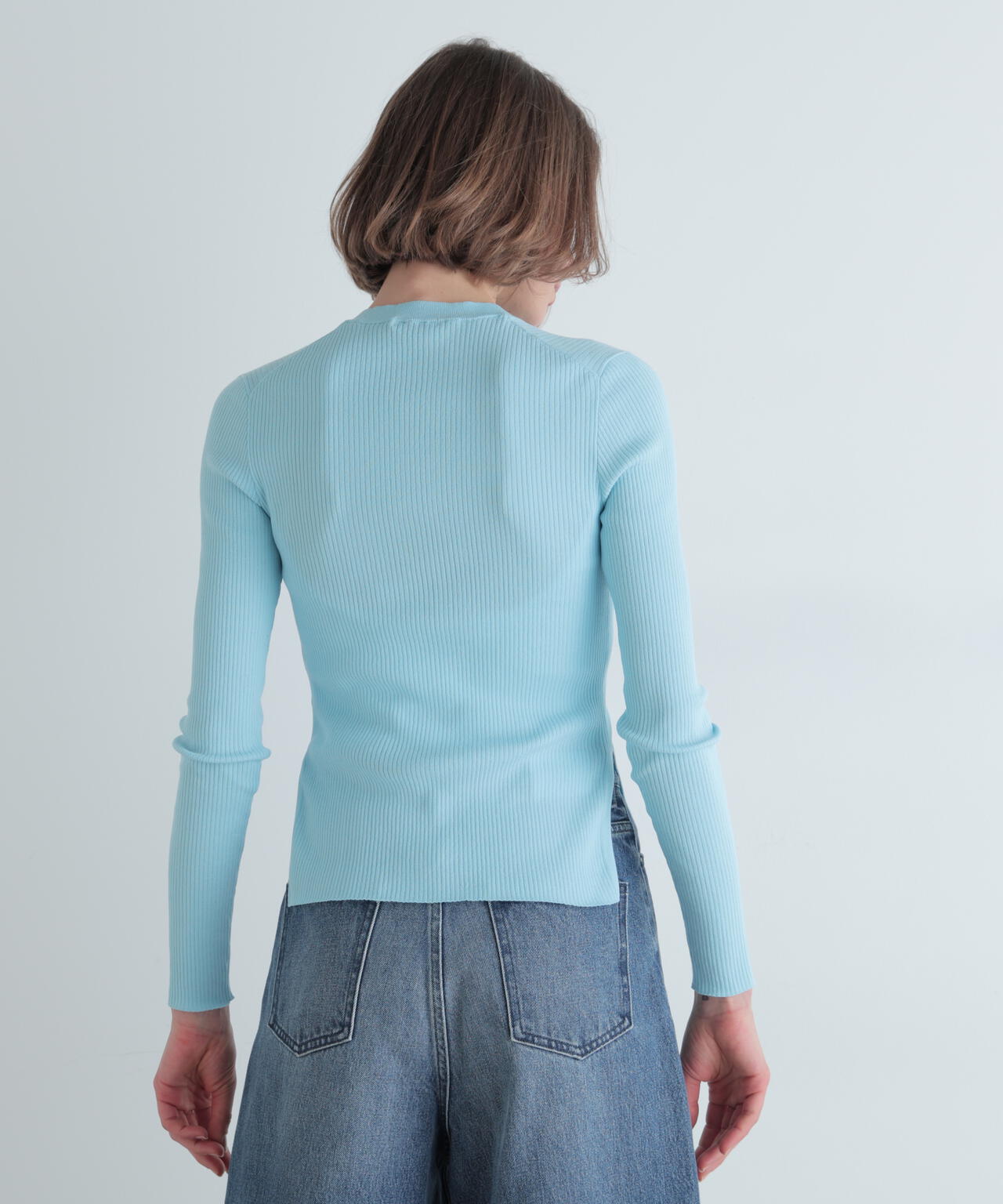 長袖シアーニット