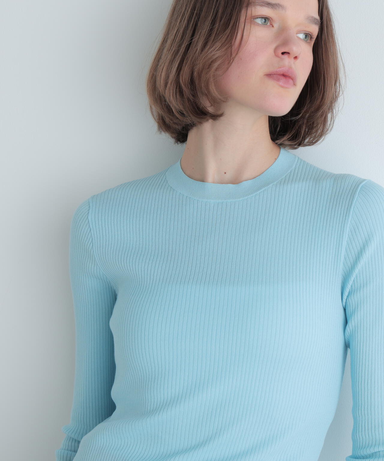 長袖シアーニット