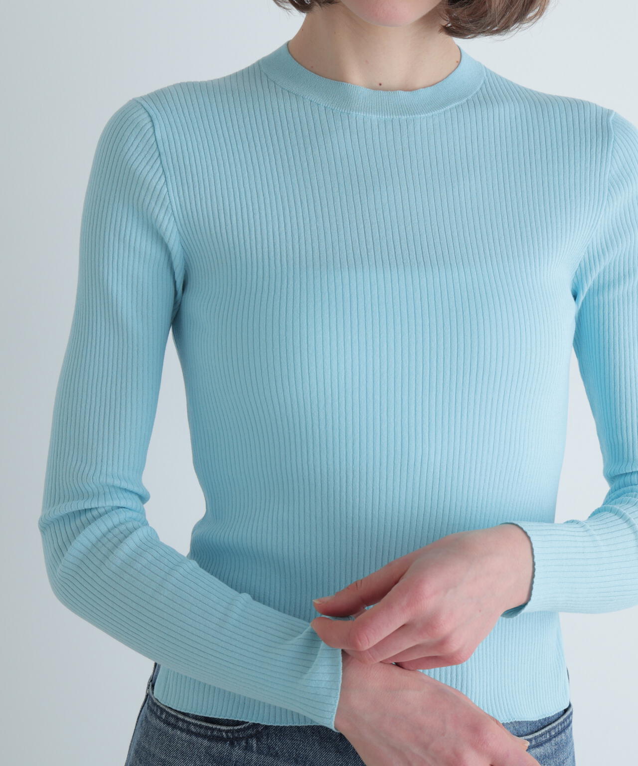 長袖シアーニット