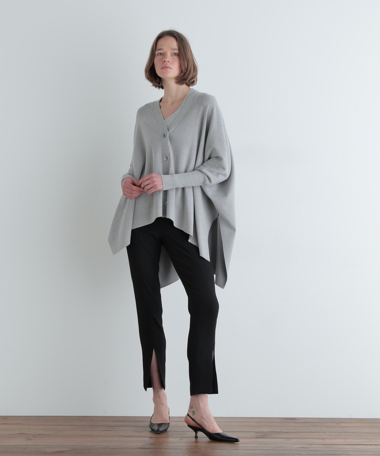 スクエアニットカーデ