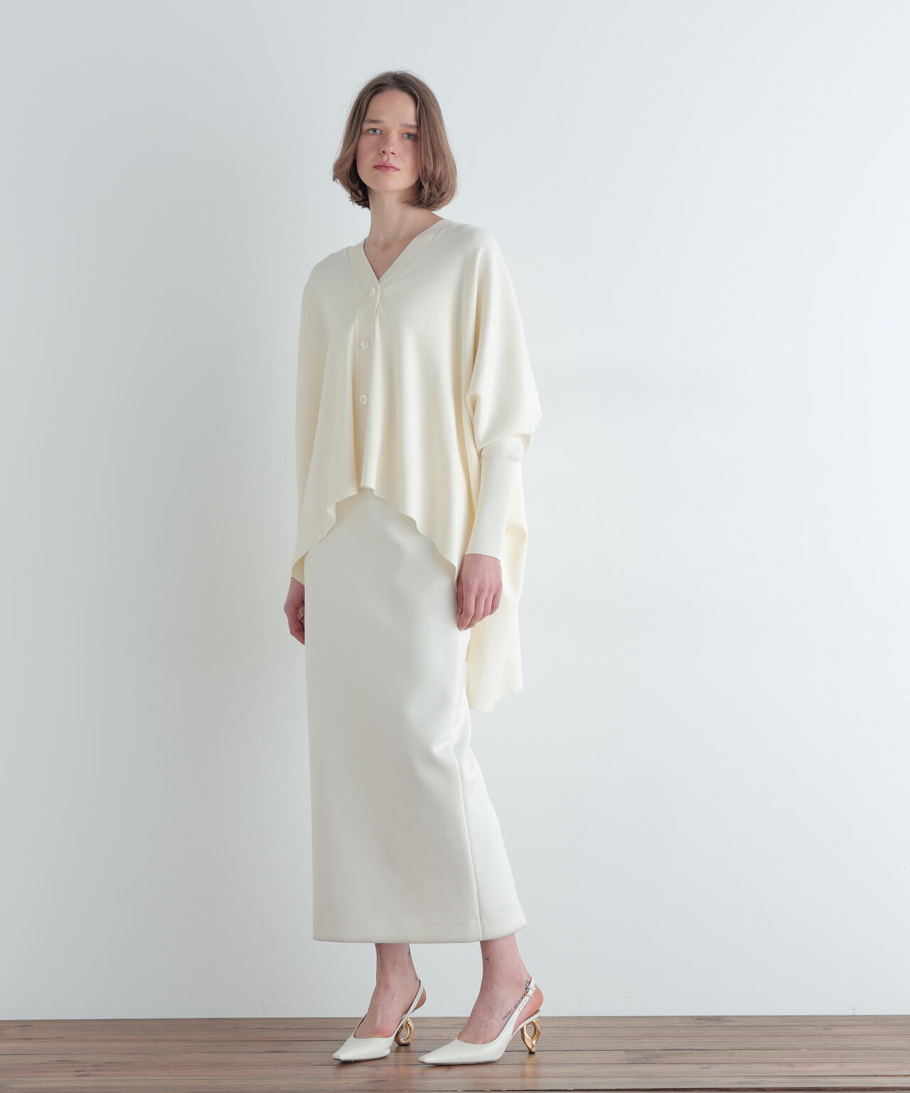 スクエアニットカーデ