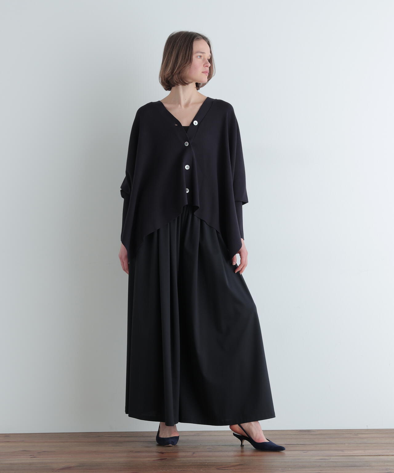 スクエアニットカーデ