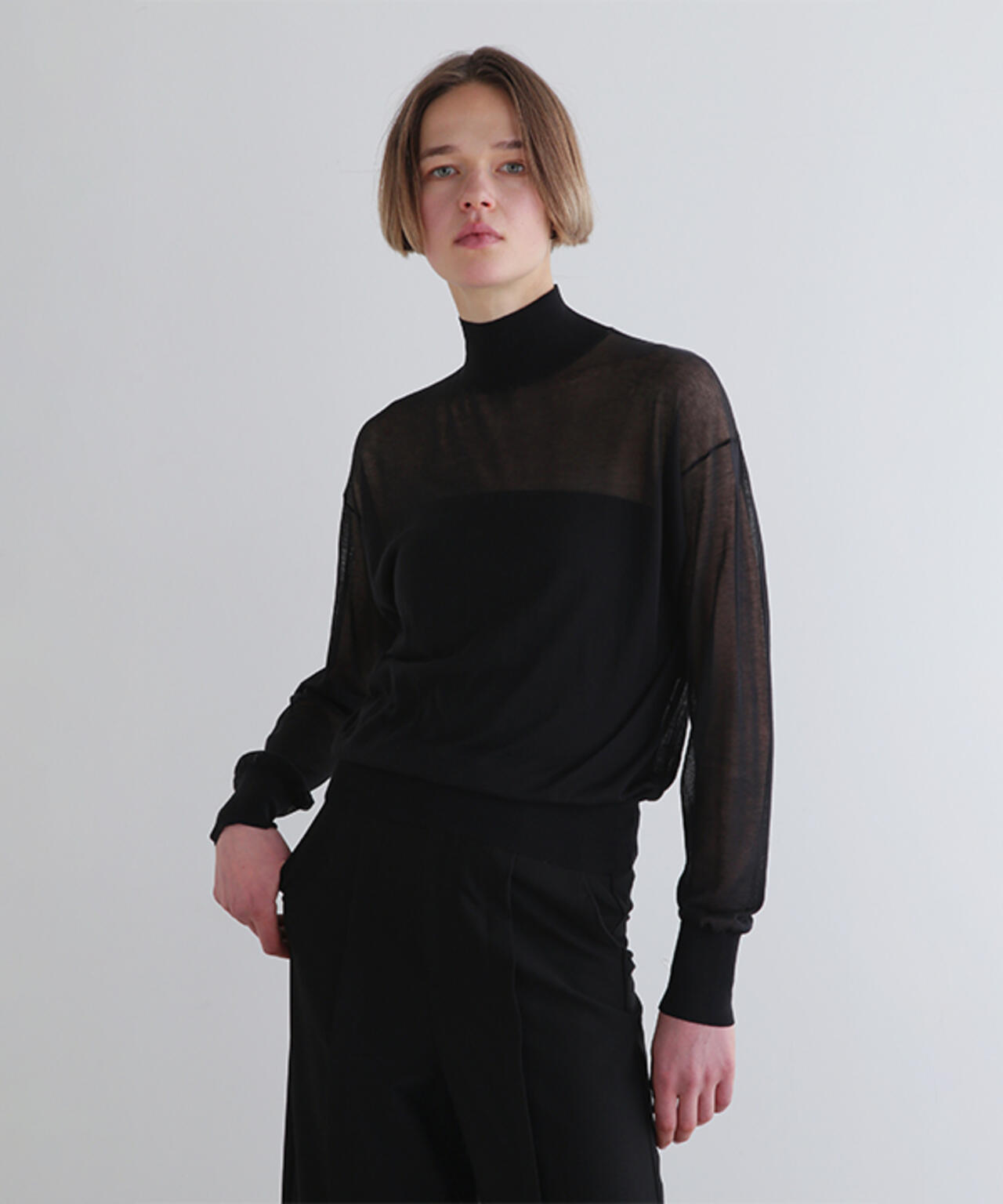 LE PHIL ルフィル　ハイネックシアーブラウス　ブラック LE PHIL]ハイネックシアーブラウス | KOBUNSHA SELECT SHOP | [LE PHIL