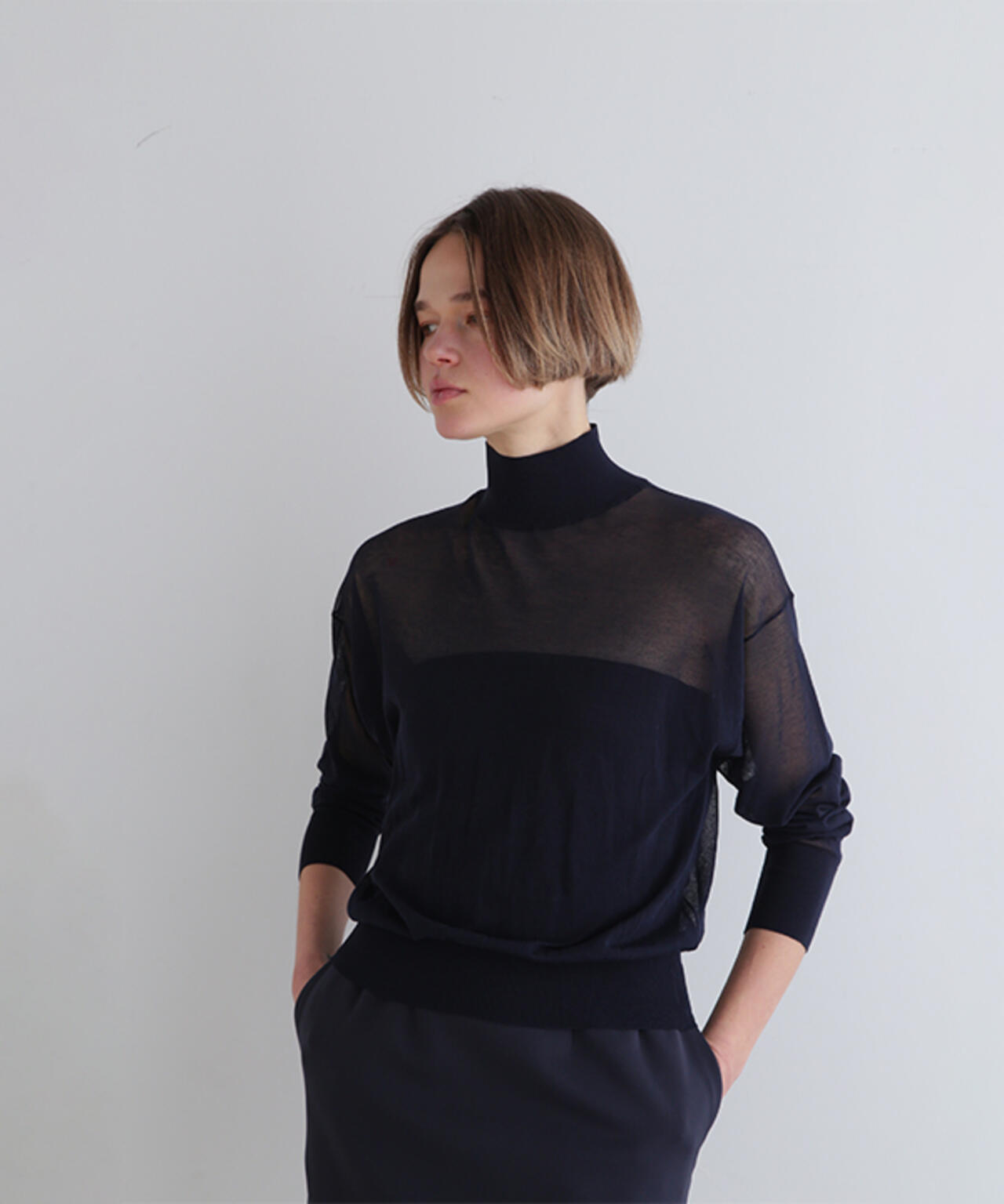 LE PHIL ルフィル　ハイネックシアーブラウス　ブラック LE PHIL]ハイネックシアーブラウス | KOBUNSHA SELECT SHOP | [LE PHIL