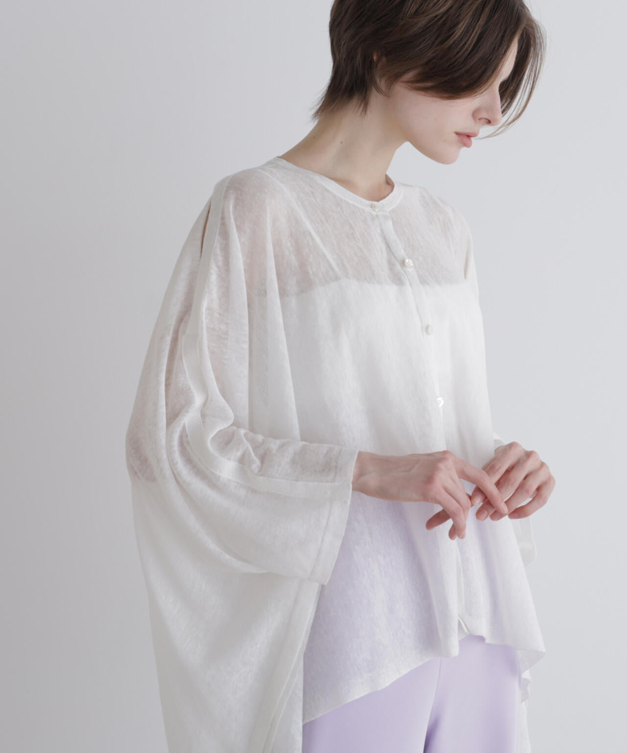 シアーリネンカーディガン