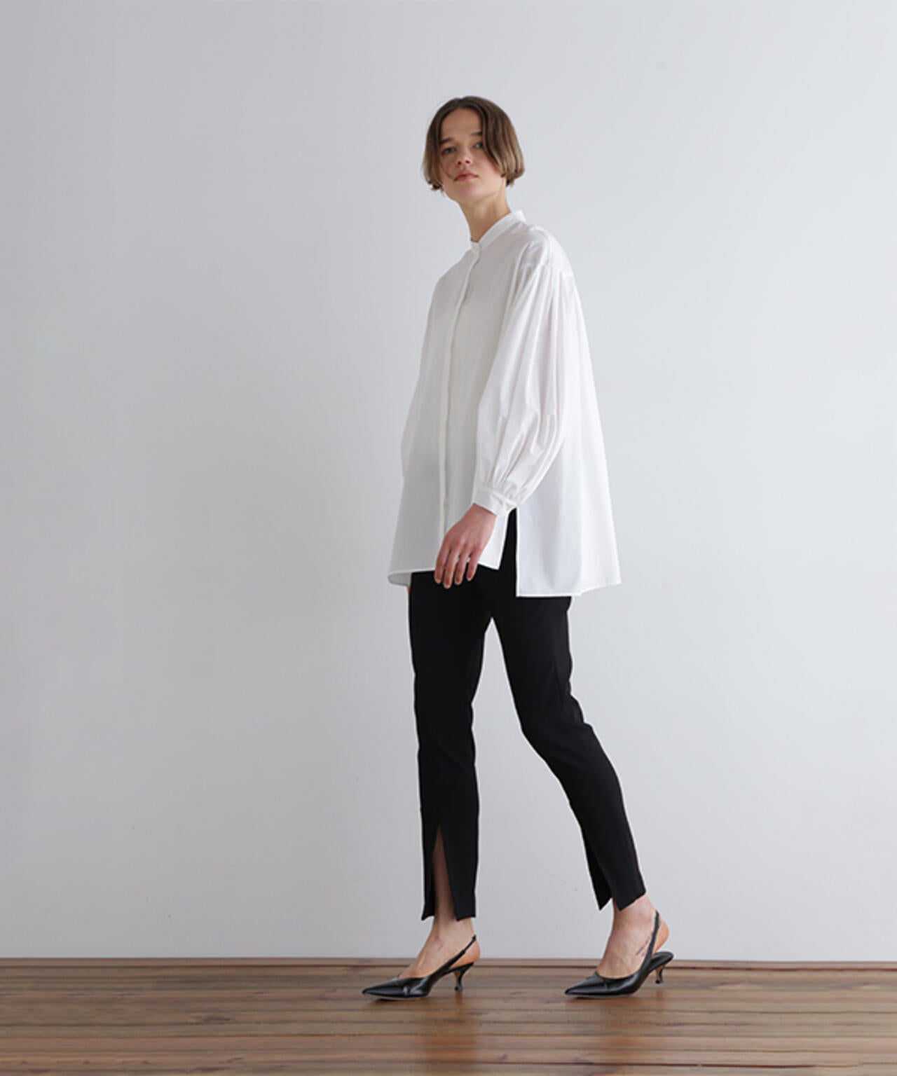 LE PHILルフィル　タイプライター　ギャザー　ブラウス　白　ホワイト タイプライターギャザーブラウス | LE PHIL（ル フィル） ｜【公式