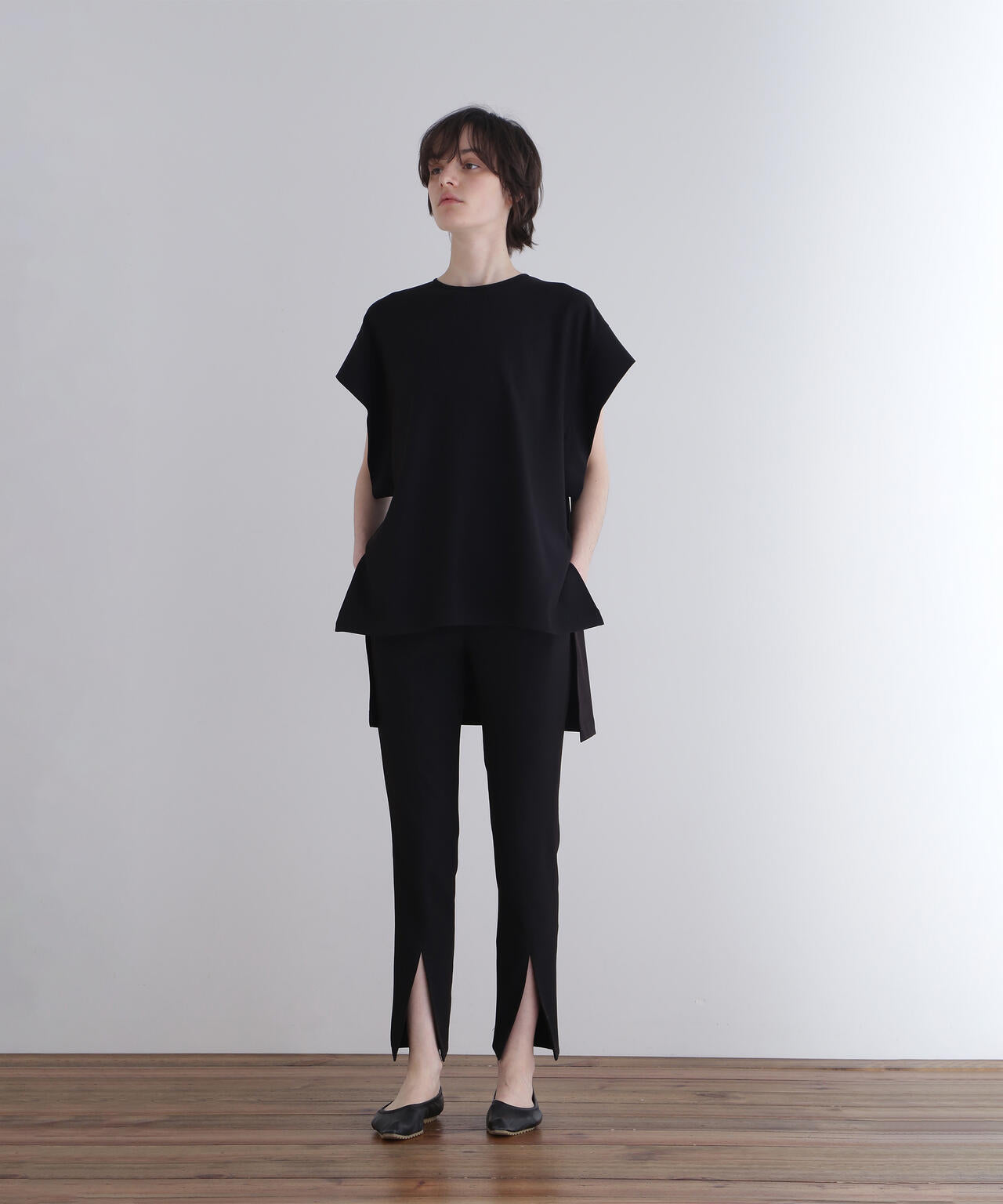 2WAYツイルフロントスリットパンツ