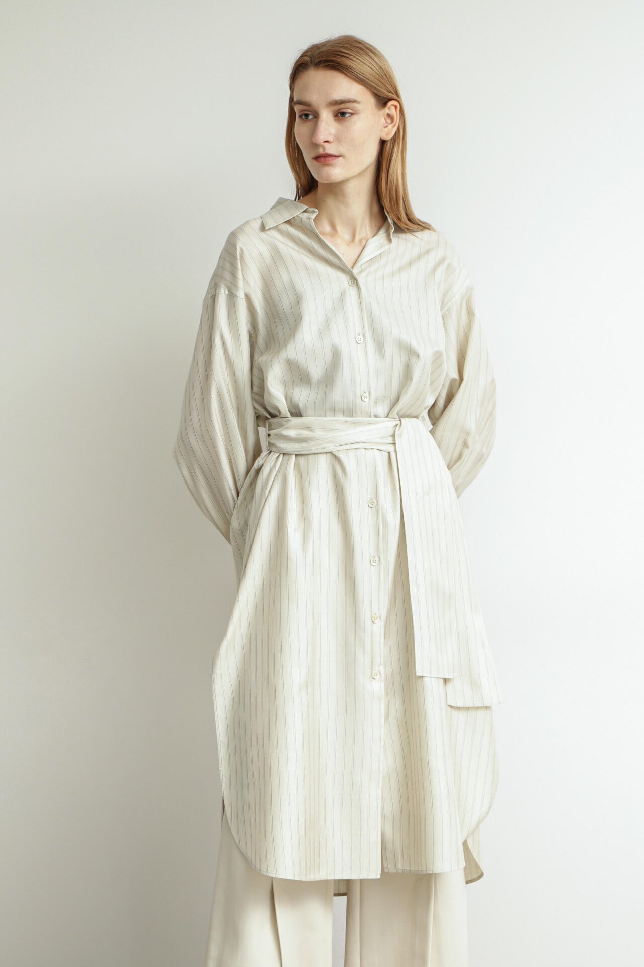 Belted Long Shirt Dress
