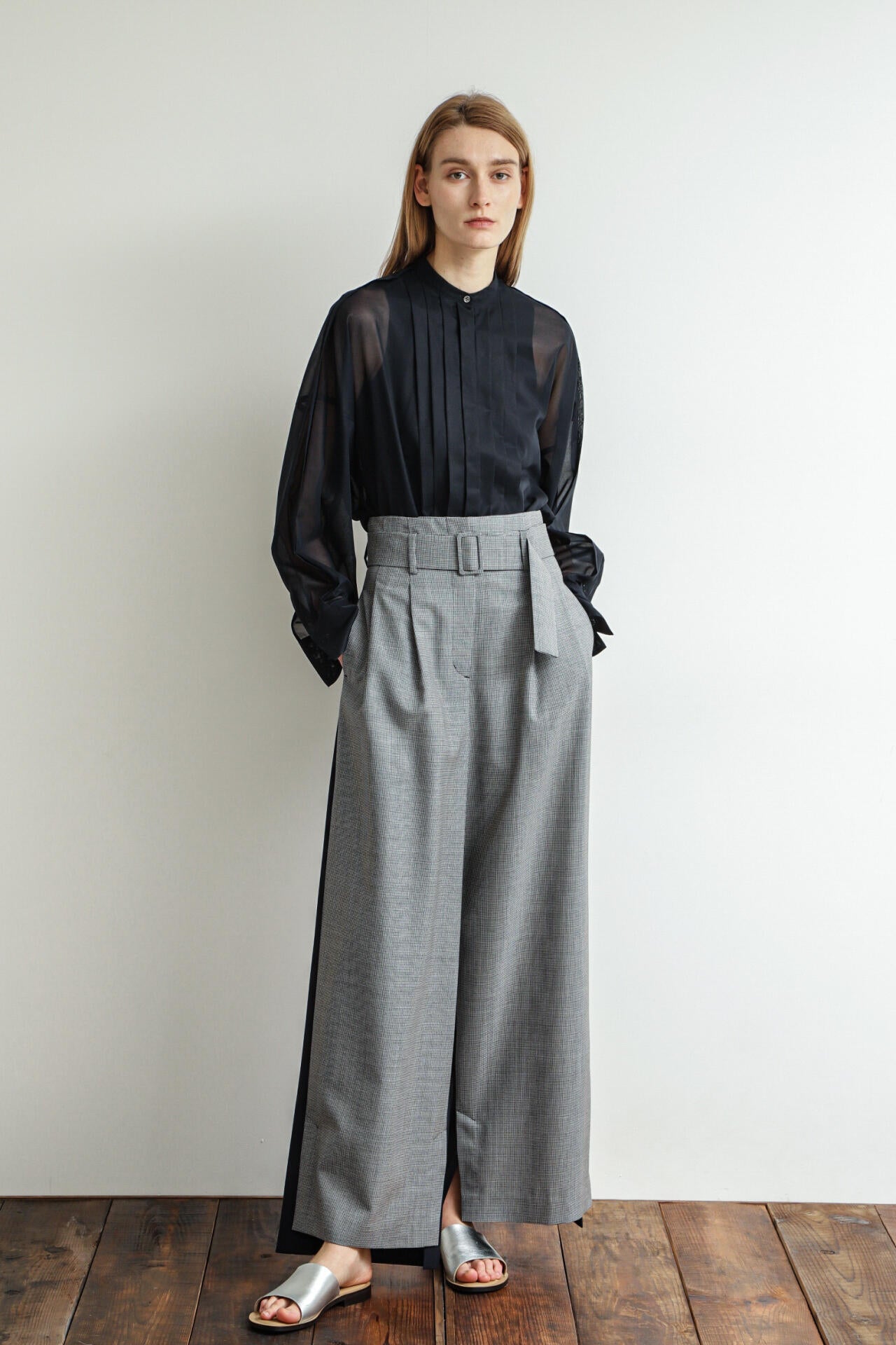 High Waist Pattern Combination Pants