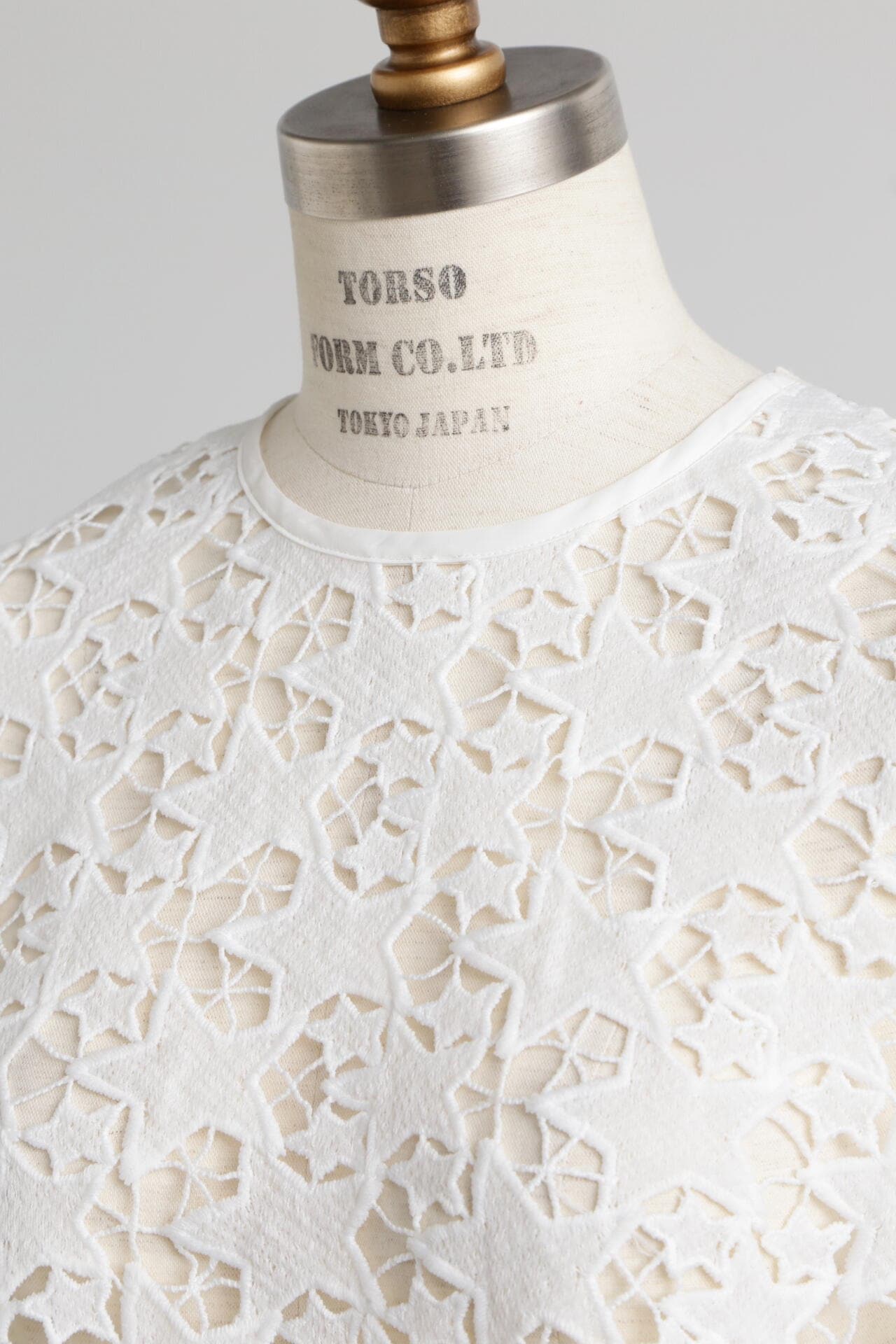 Star Lace/Stripe Combi Blouse