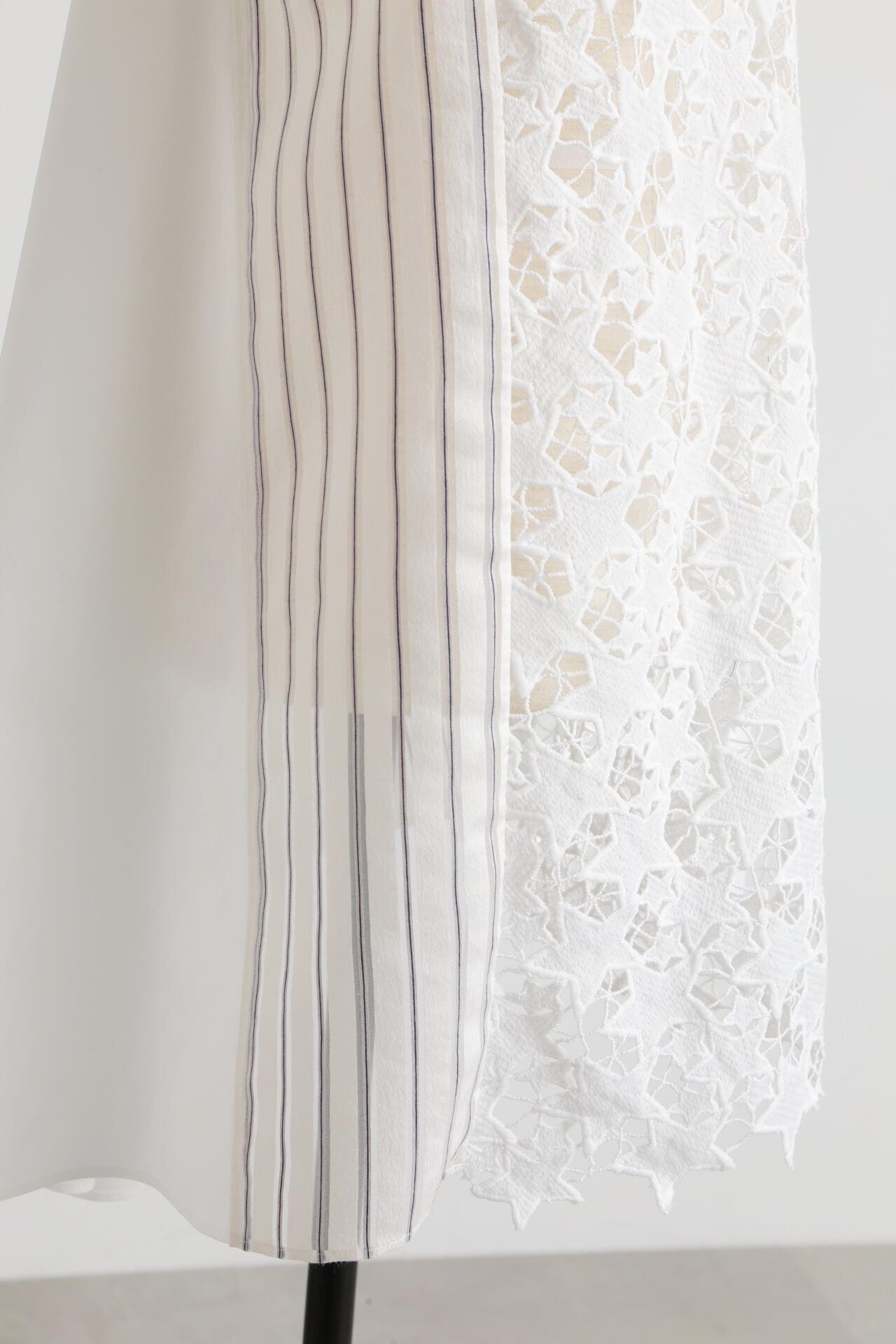 Star Lace/Stripe Combi Blouse