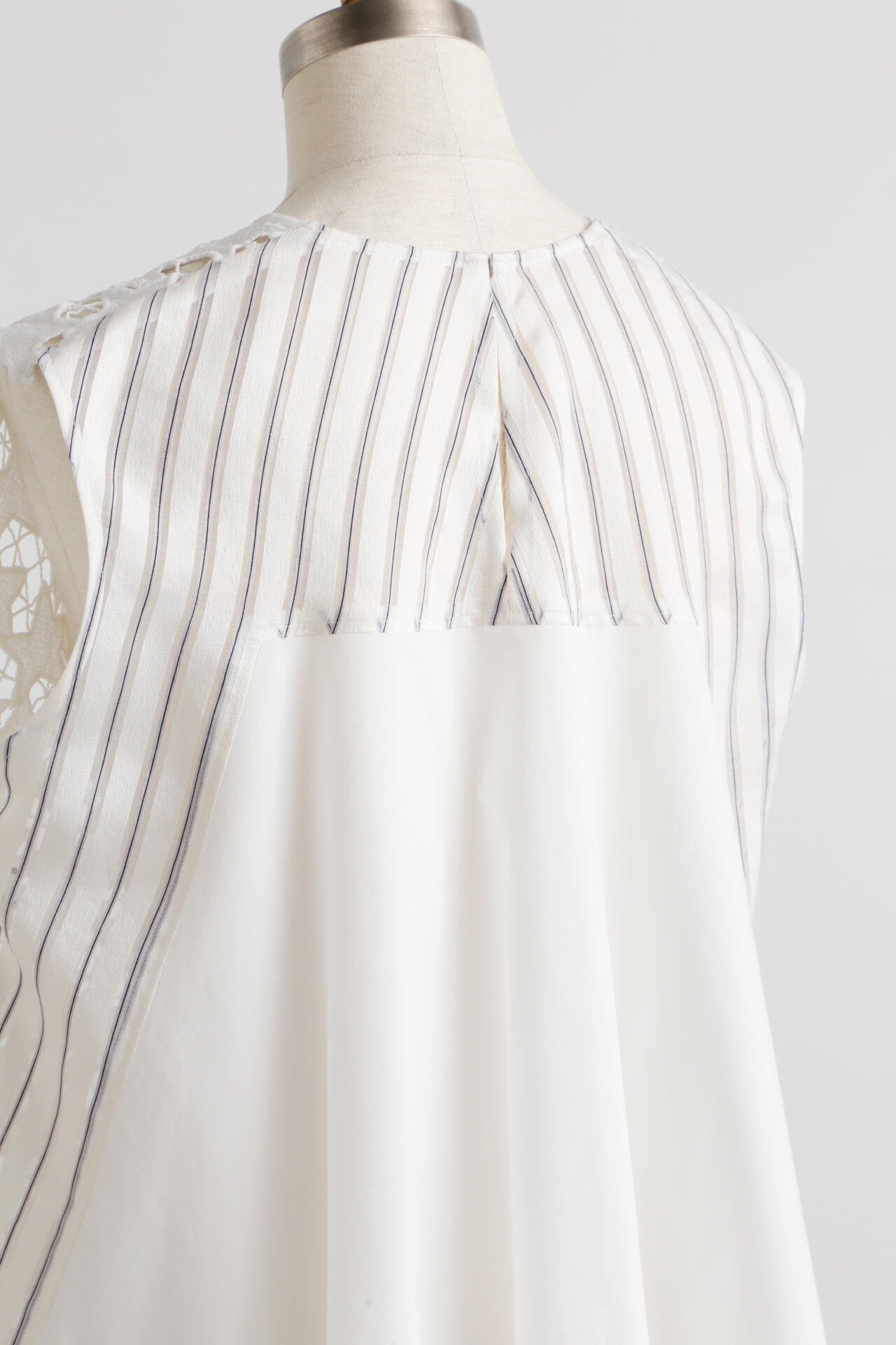 Star Lace/Stripe Combi Blouse