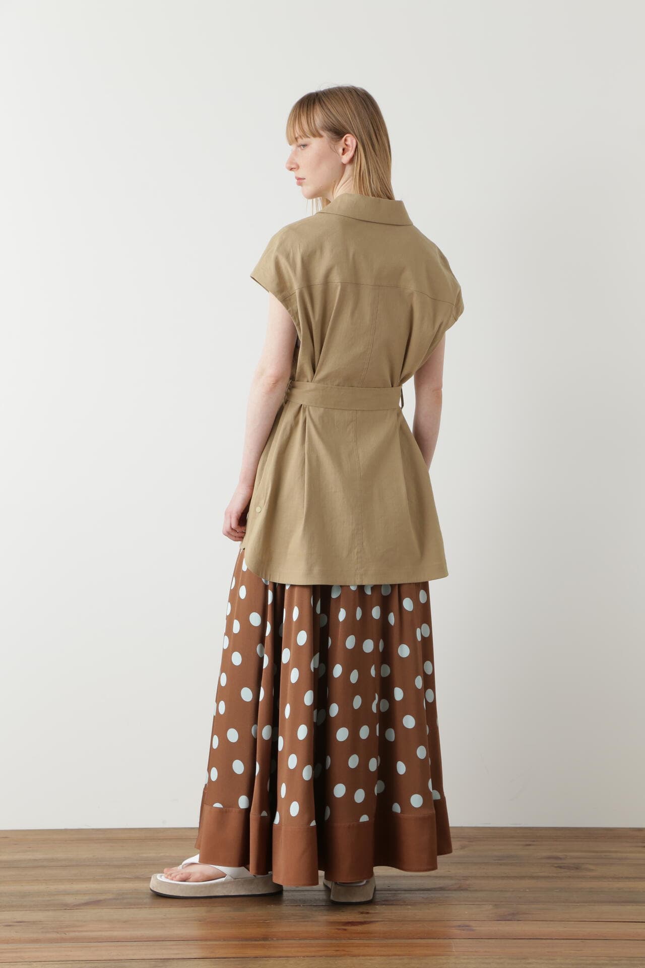 【TV着用】 Belted Sleeveless Jacket