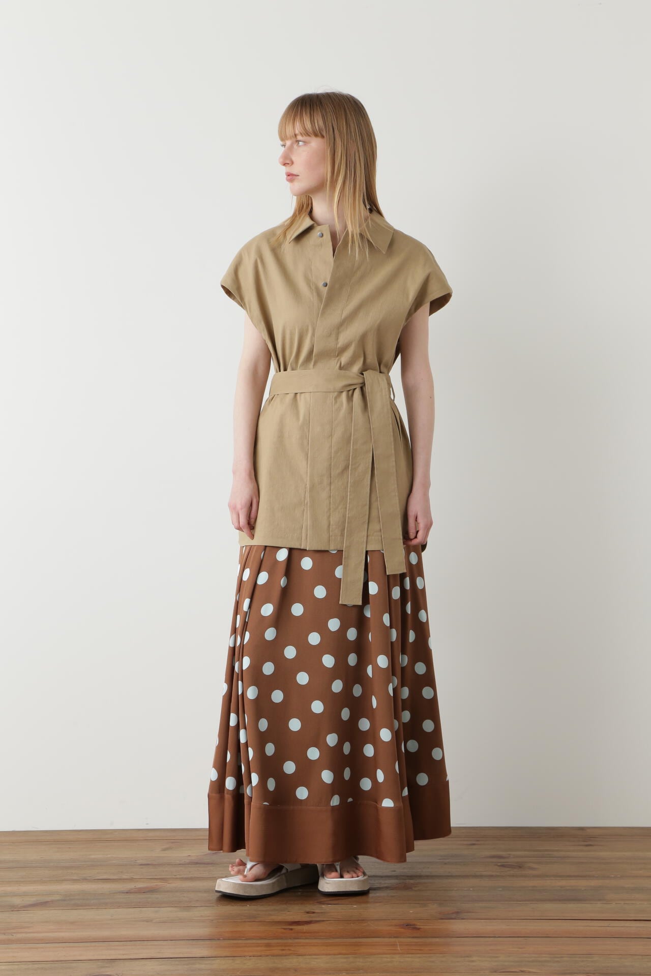 【TV着用】Printed Silk Dot Skirt