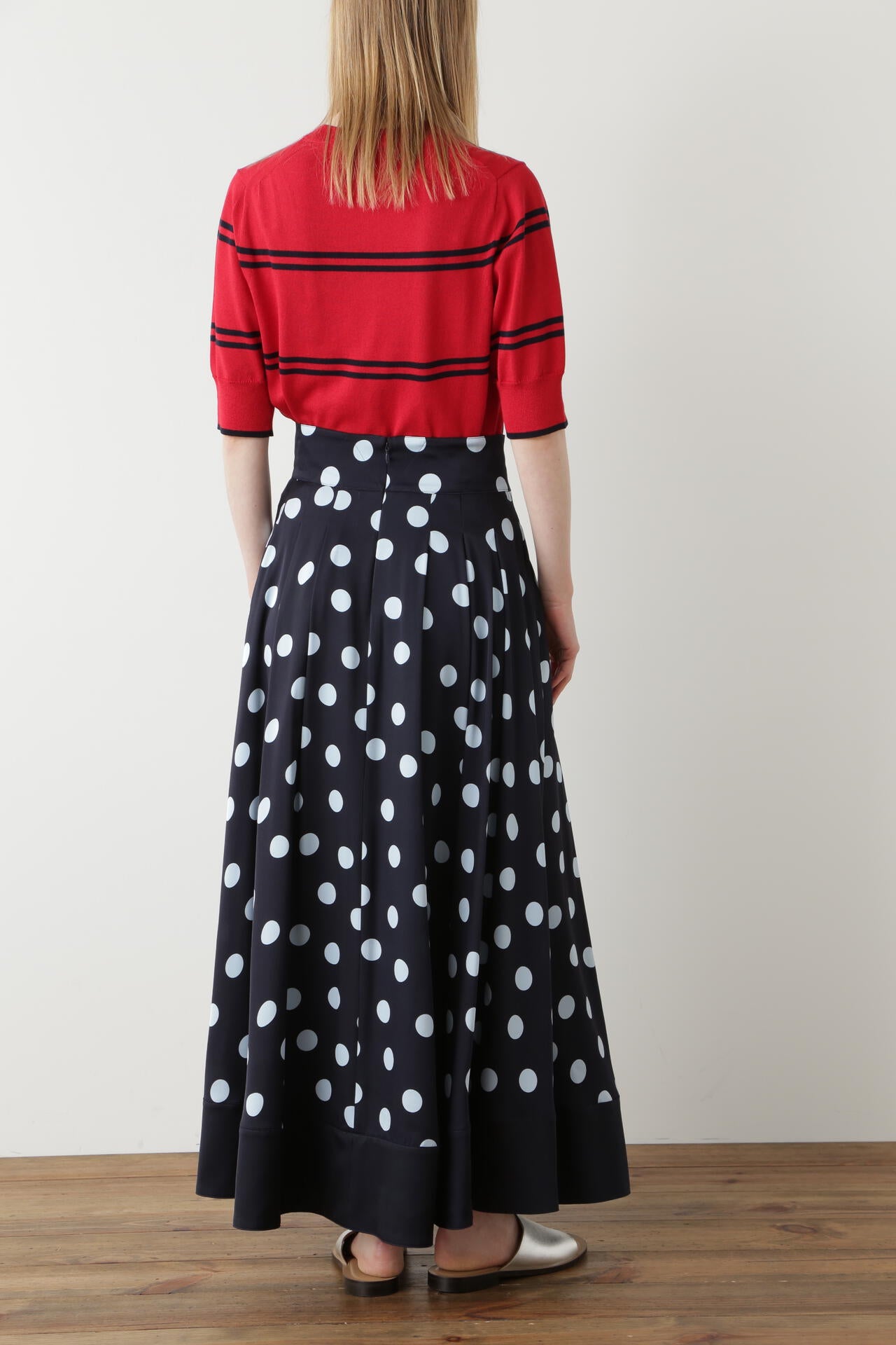 【TV着用】Printed Silk Dot Skirt