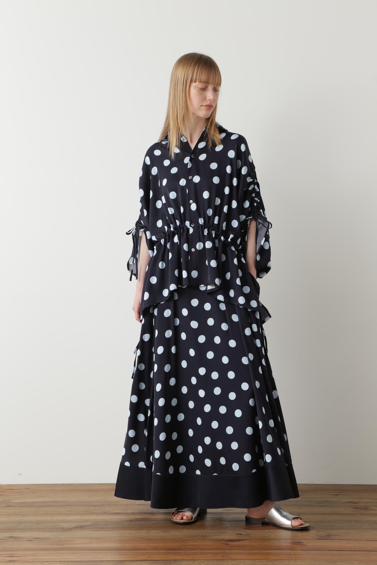 【TV着用】Printed Silk Dot Skirt