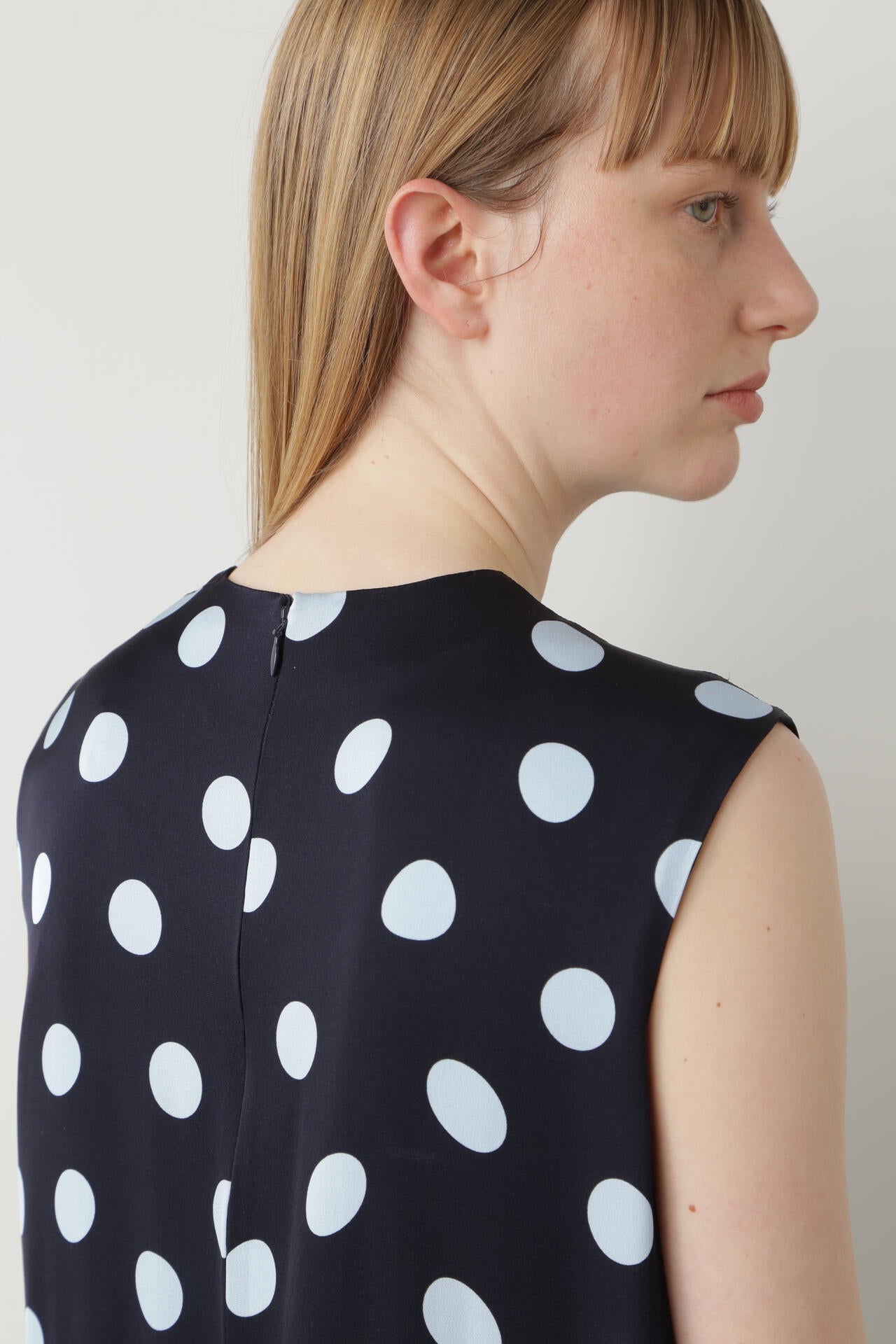 Printed Silk Dot Dress