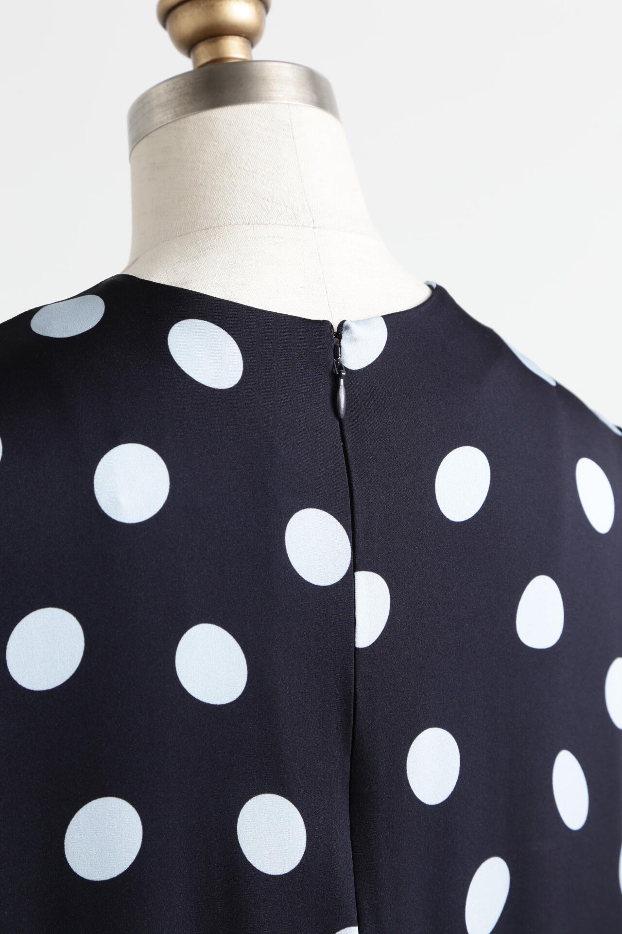 Printed Silk Dot Dress