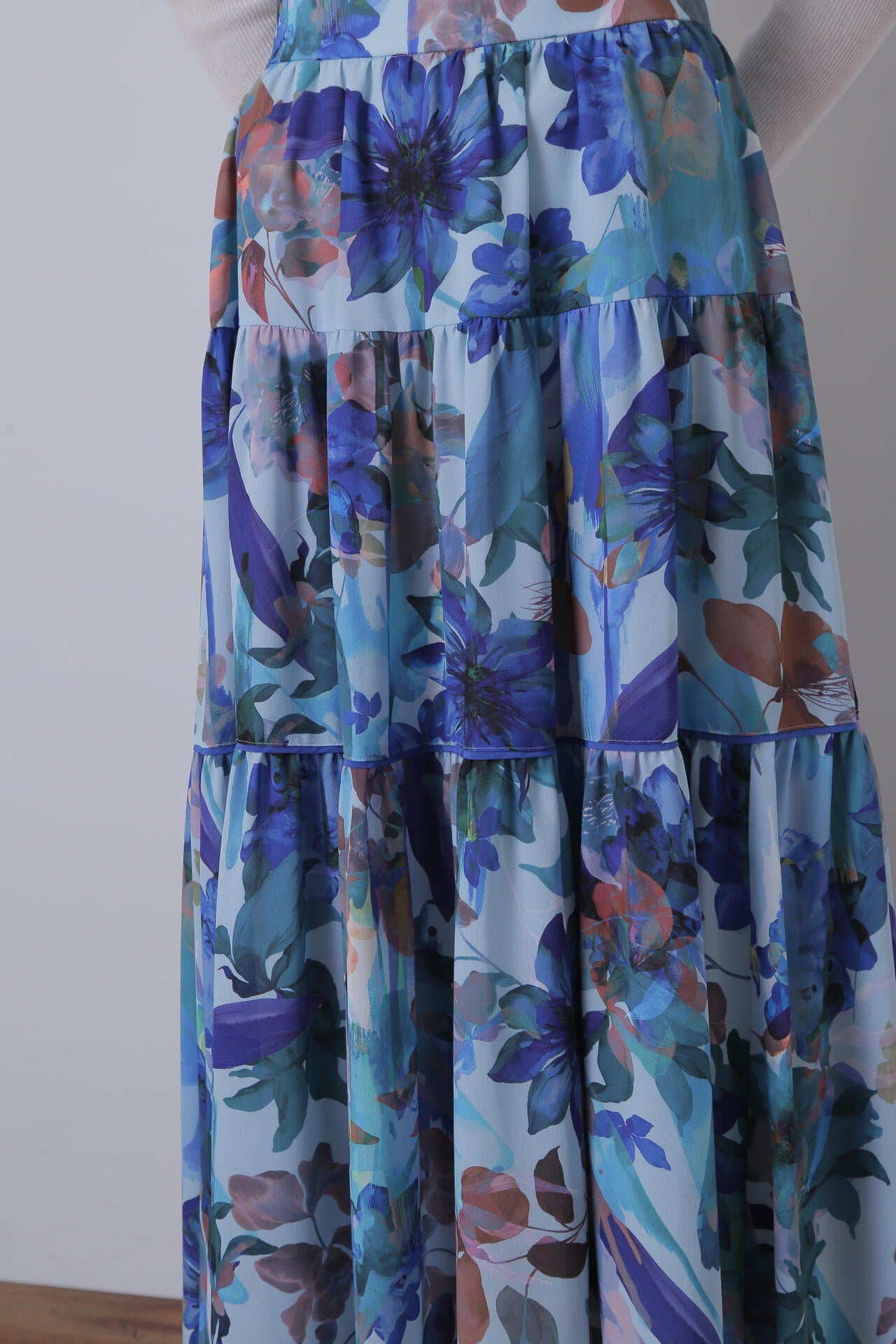 【TV着用】Flower Printed Flare Skirt