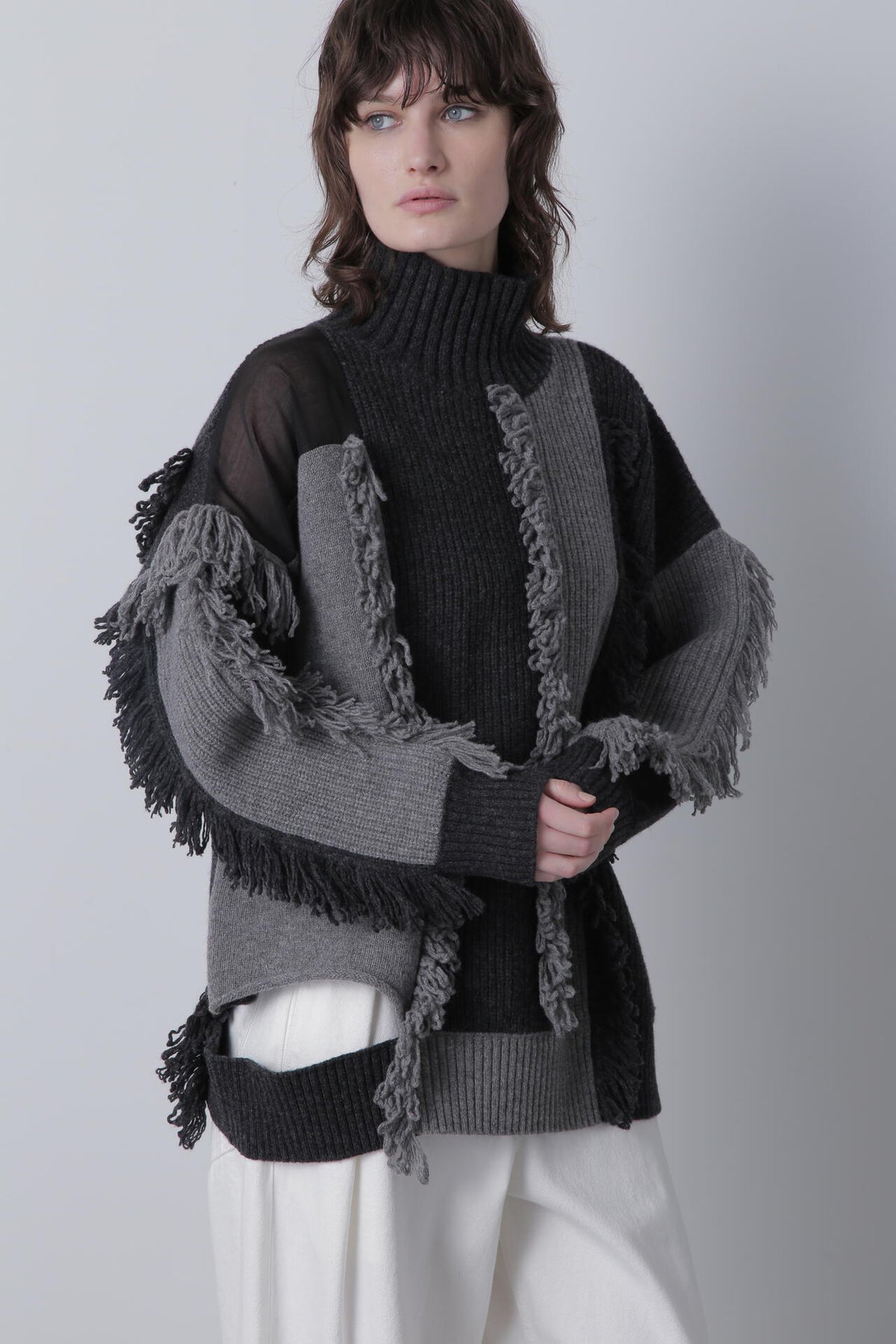 【TV着用】Sheer Combi Color Vibration Knits