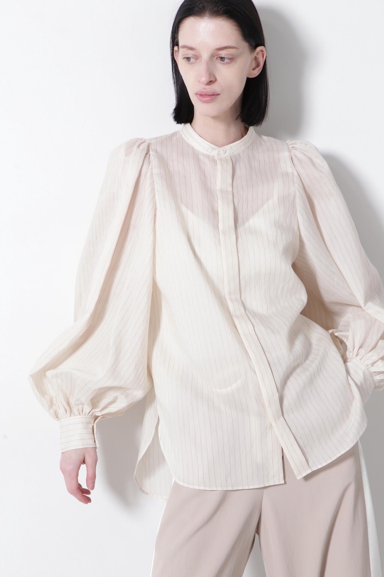 か*め様 新品　L'Appartement Stripe Sheer Shirt L'Appartement Stripe Sheer Shirts