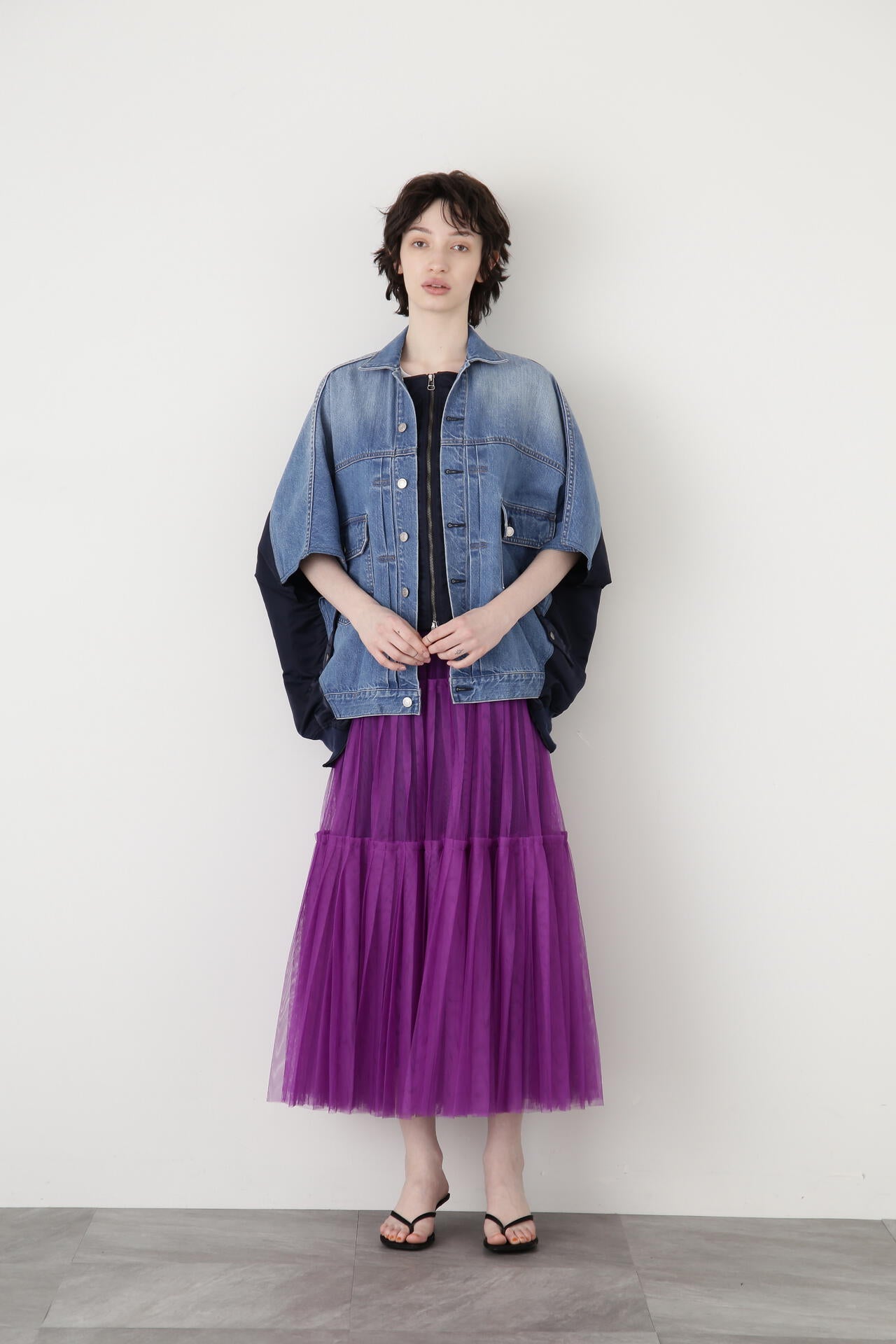random tulle layered iris pleats OP オリーブ Tulle Pleats Layered | STUMBLY（スタンブリー） ｜【公式】通販mix