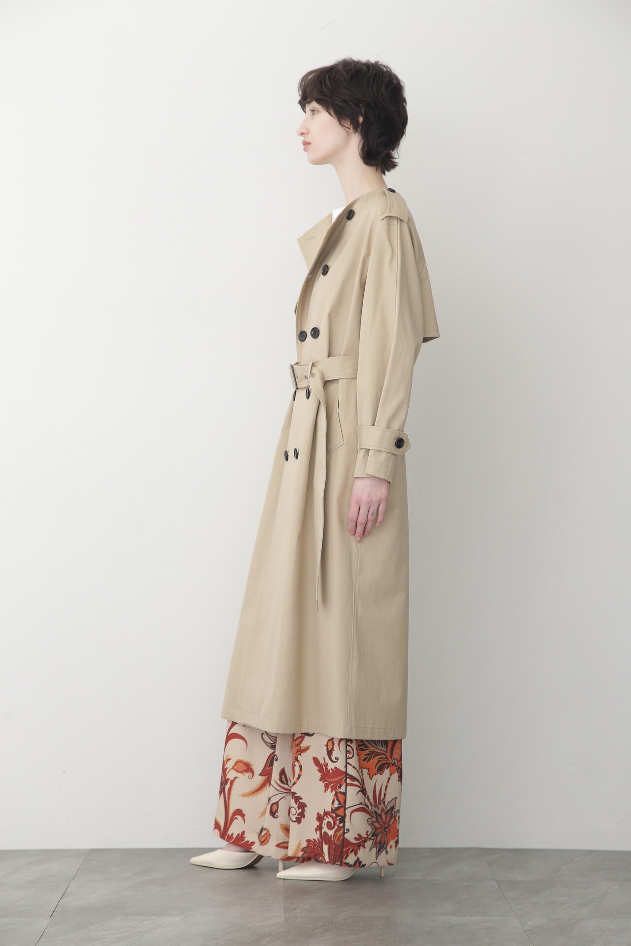 STUMBLY ベージュ ロングコート No Collar Trench Coat | STUMBLY（スタンブリー） ｜【公式