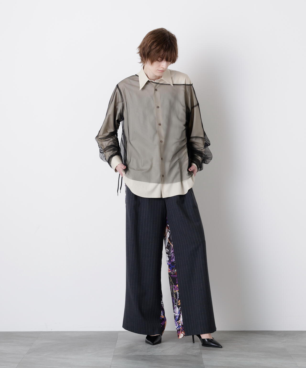 Sheer Organdy Combi Shirts