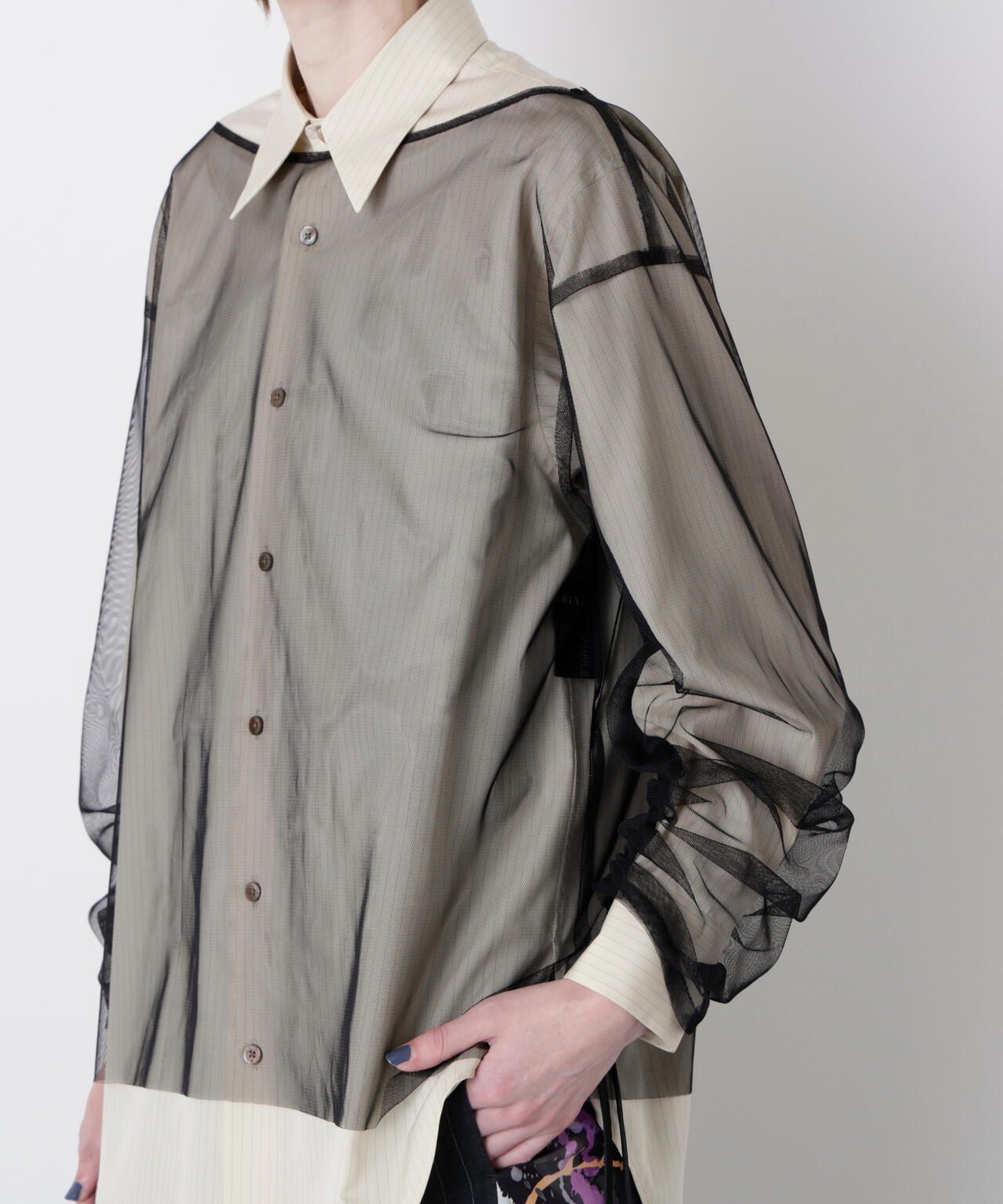 Sheer Organdy Combi Shirts