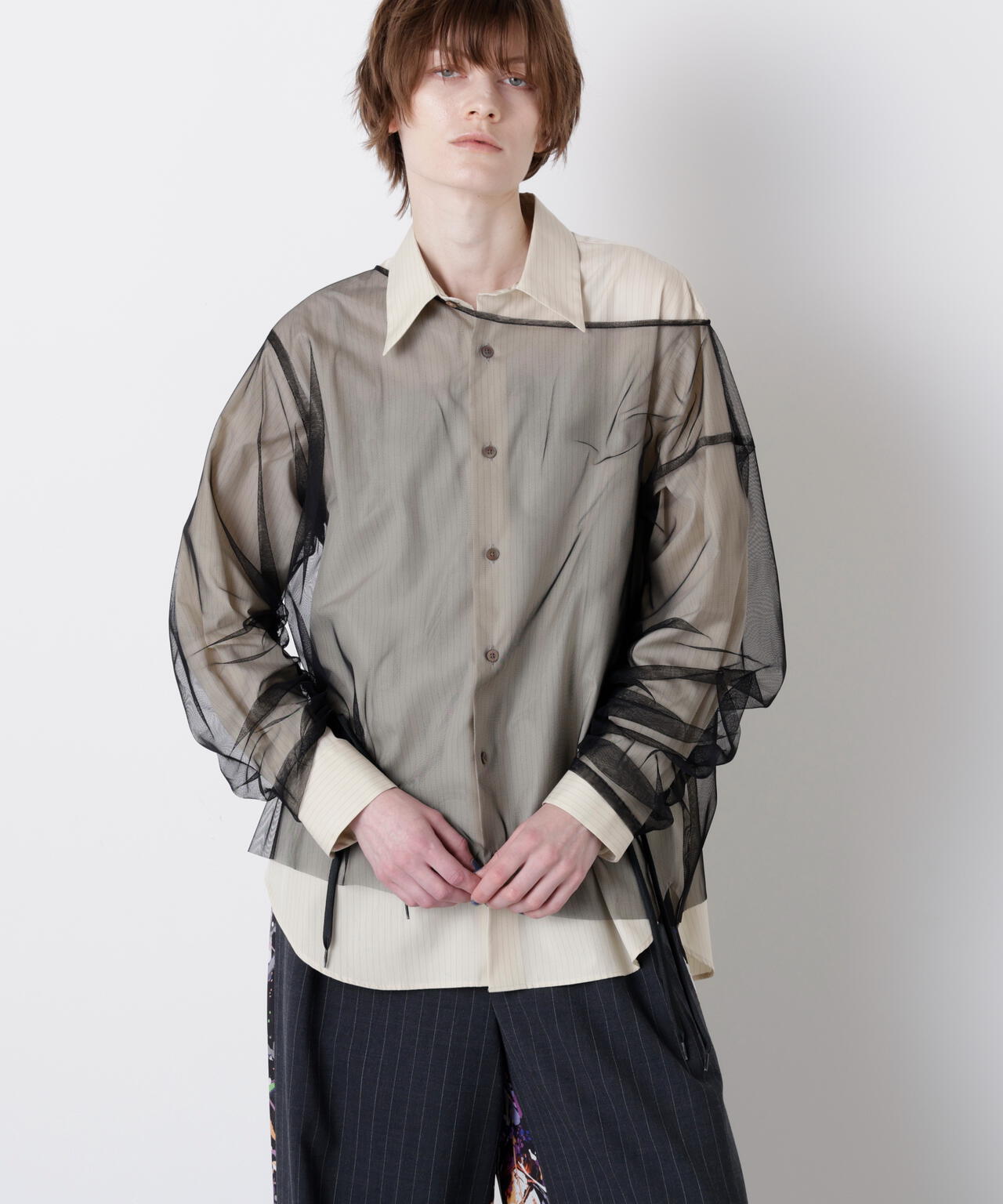 Sheer Organdy Combi Shirts