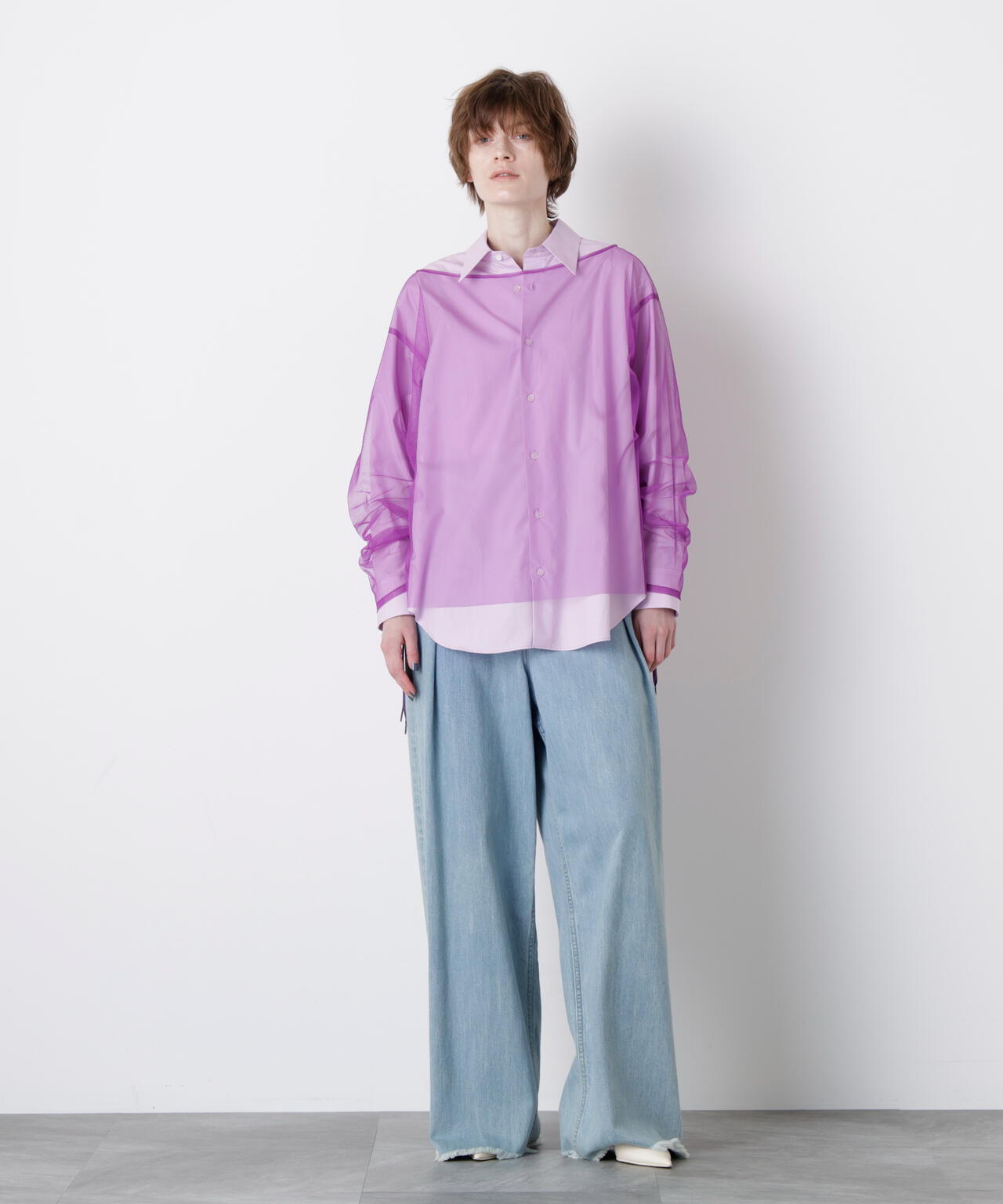 Sheer Organdy Combi Shirts