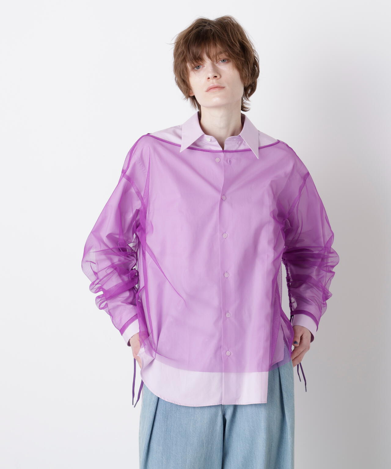 Sheer Organdy Combi Shirts