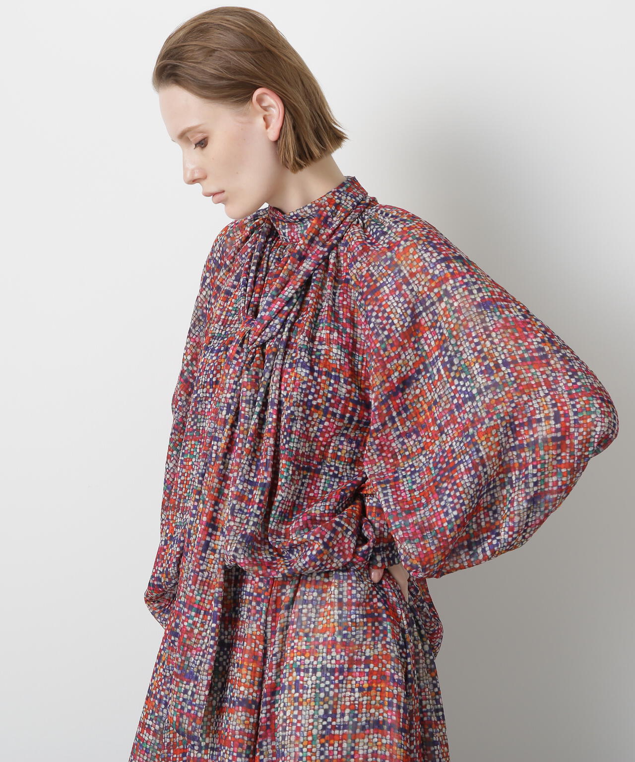 Printed Bow-Tie Blouse