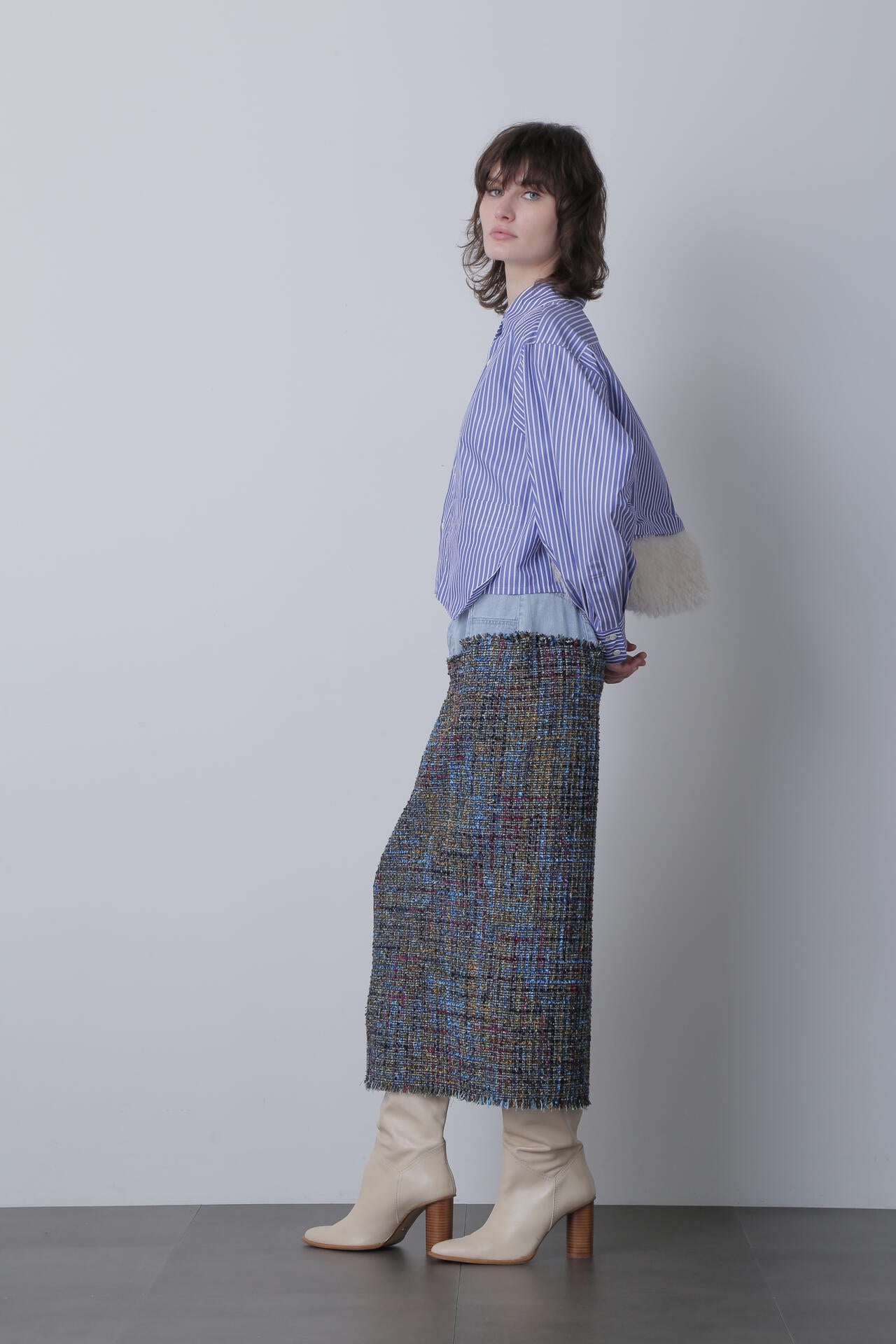 Fur Trim Combi Shirts