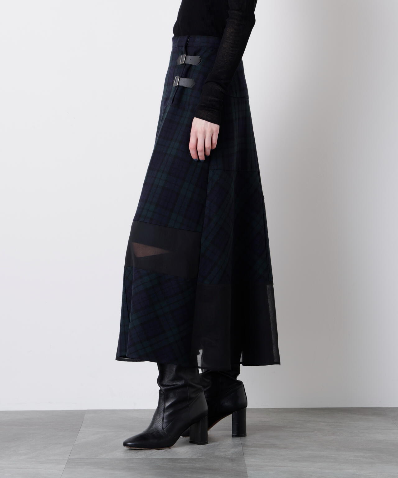 Sheer Combination Pattern Skirt