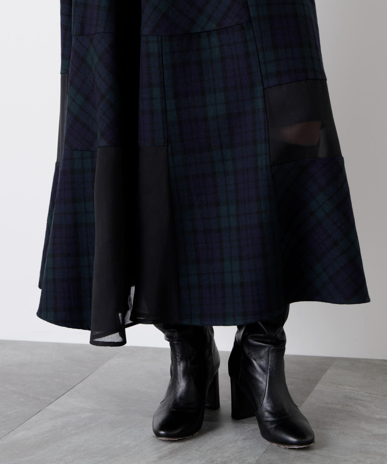 Sheer Combination Pattern Skirt