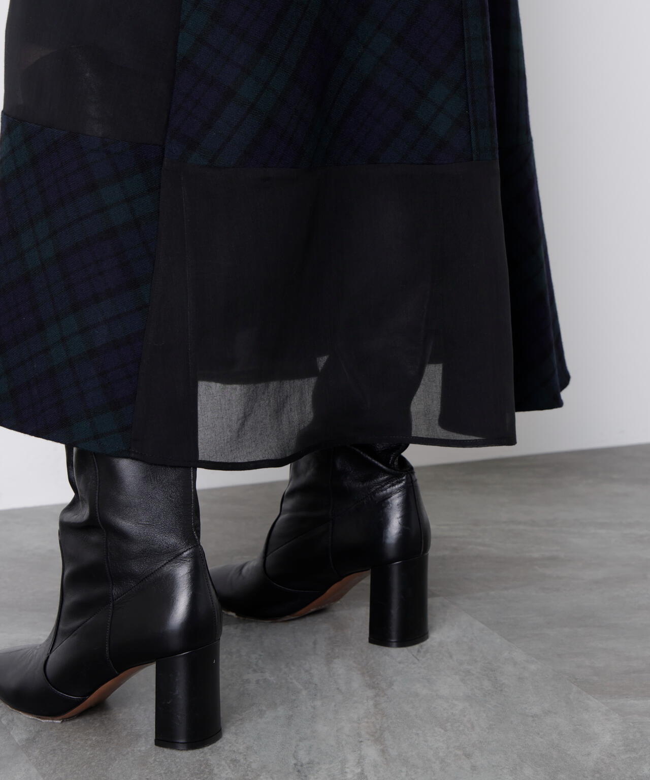 Sheer Combination Pattern Skirt