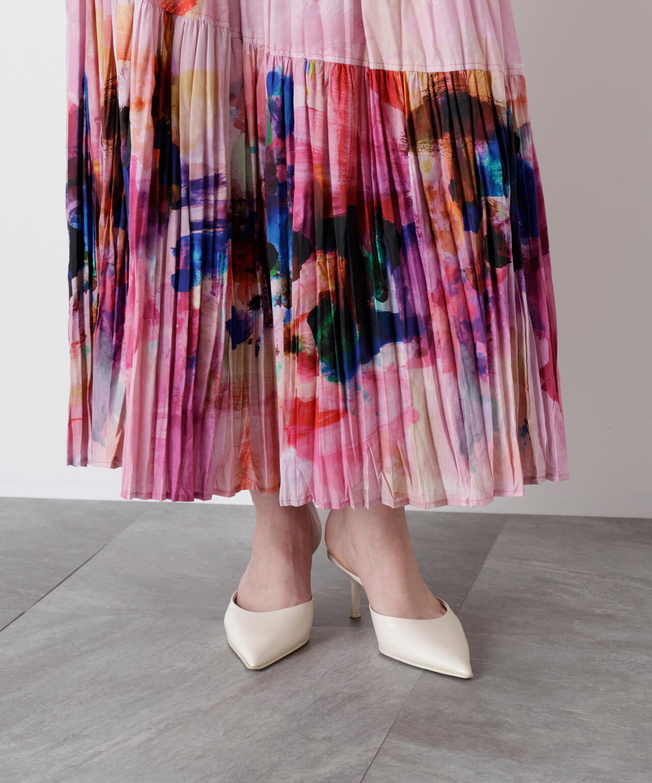 Crushed Art Print Skirt