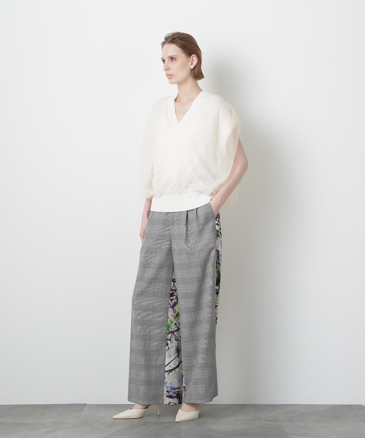 Printed Combination Wide Pants