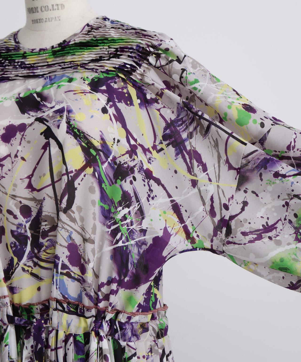 Printed Pleats Dress