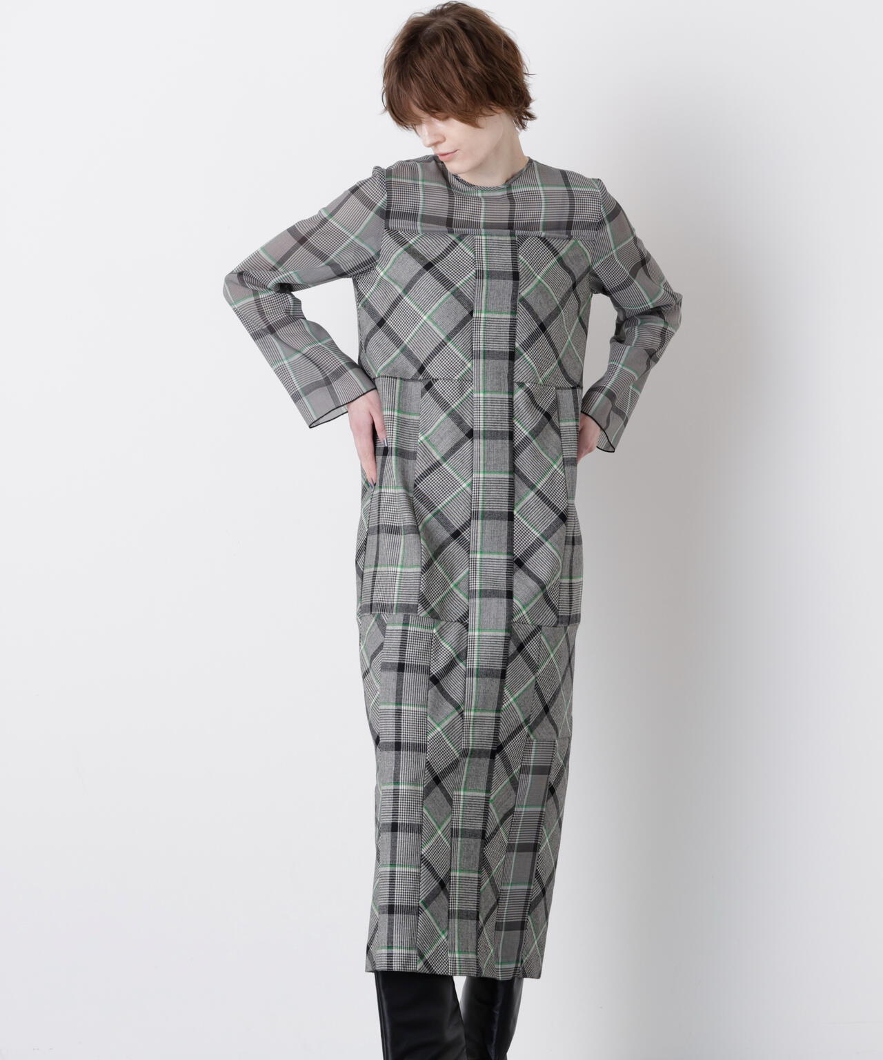 Sheer Combination Pattern Dress