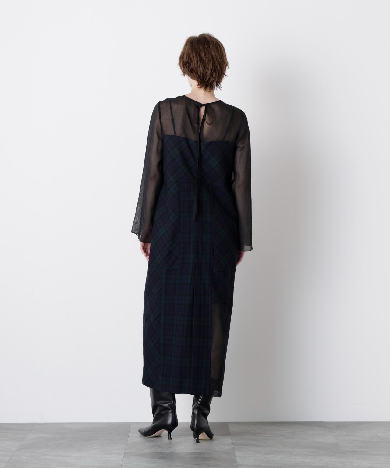 Sheer Combination Pattern Dress