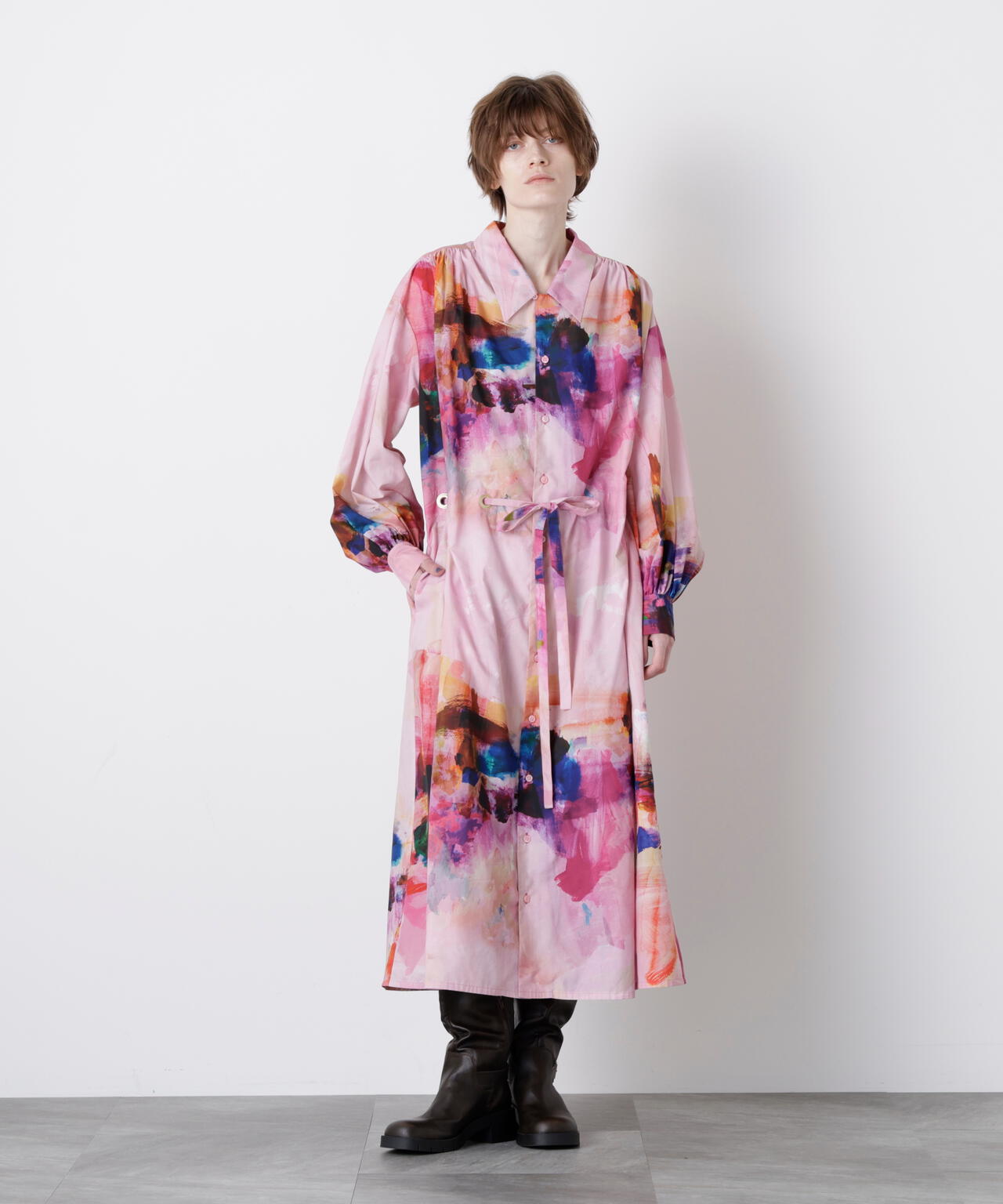 Art Printed Shirt Dress