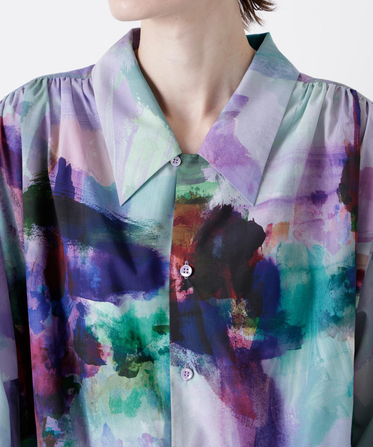 Art Printed Shirt Dress