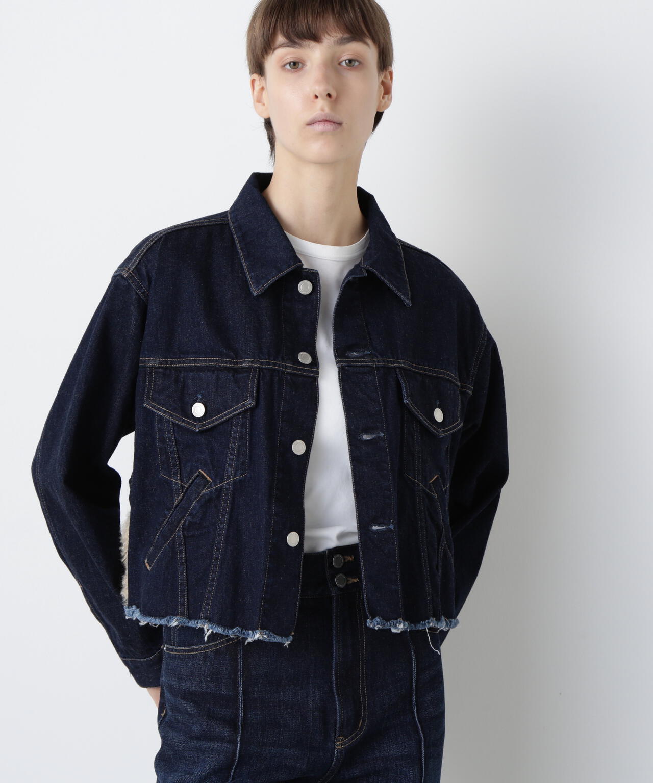 Fur Trim Combination Denim JK