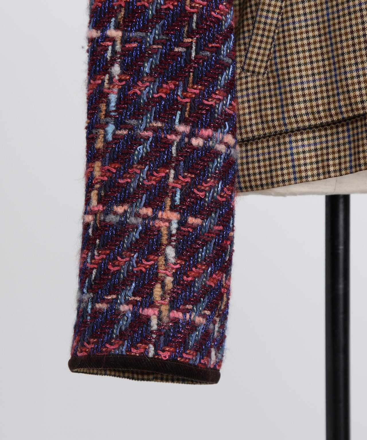 Tweed Sleeve Stand Zip UP JK